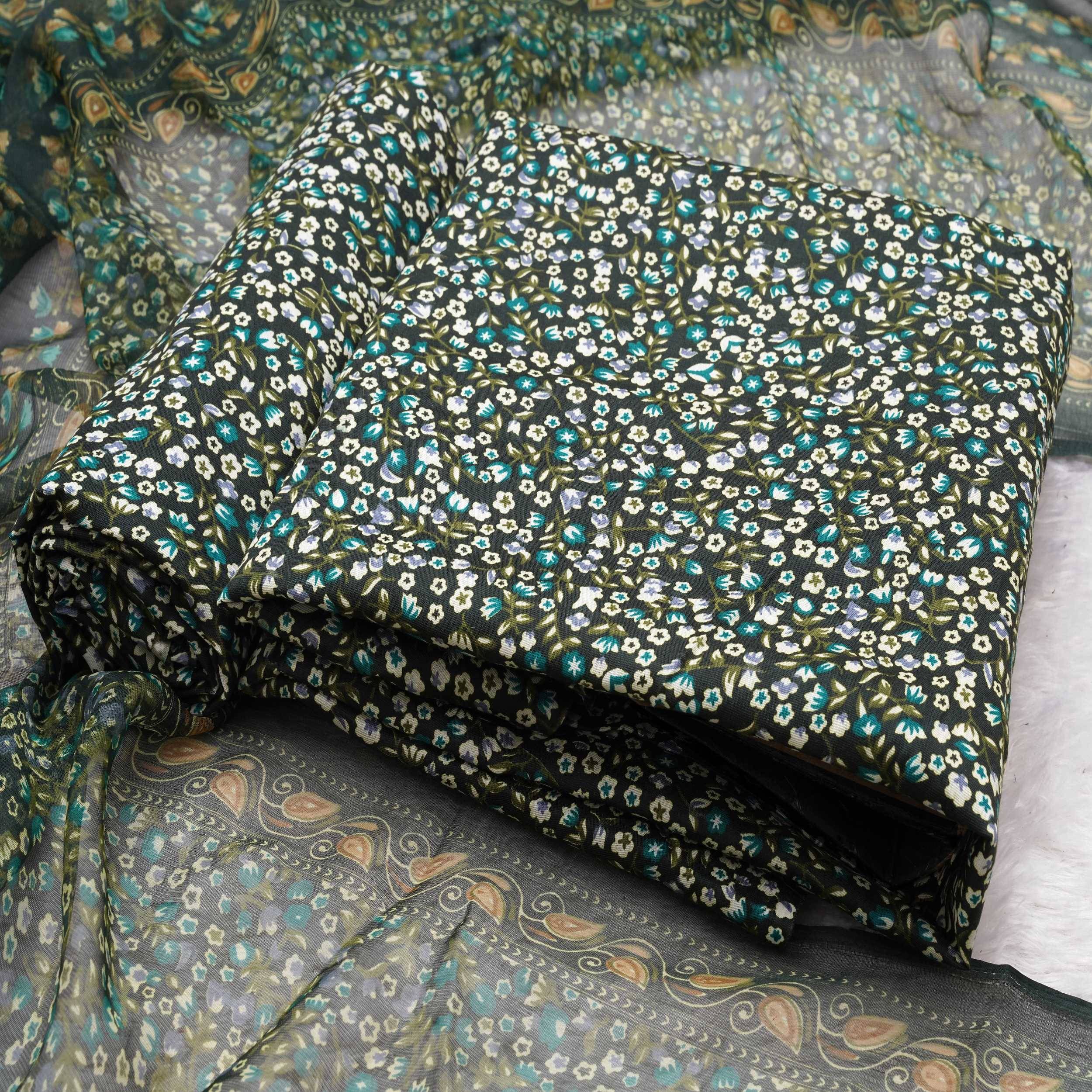 pandadi saree Unstitched Cotton Printed Dress Material - Green ( Pack of 1 ) pandadi saree Unstitched Cotton Printed Dress Material - Green ( Pack of 1 )