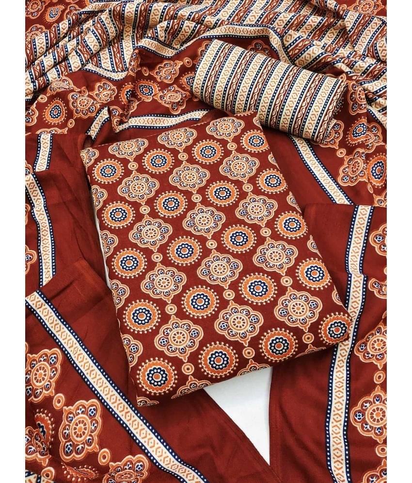 pandadi saree Unstitched Cotton Printed Dress Material - Red ( Pack of 1 ) pandadi saree Unstitched Cotton Printed Dress Material - Red ( Pack of 1 )