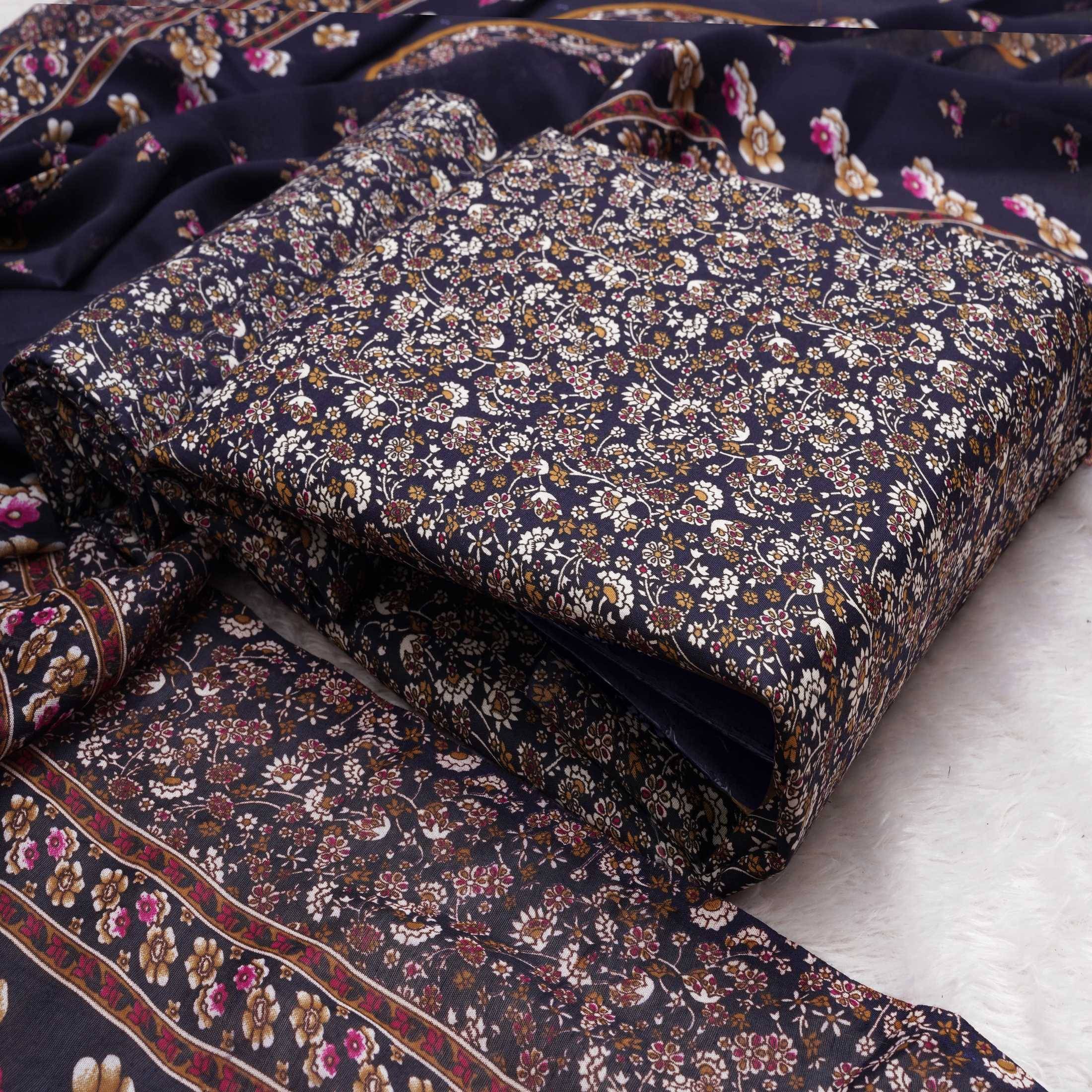 pandadi saree Unstitched Cotton Printed Dress Material - Blue ( Pack of 1 ) pandadi saree Unstitched Cotton Printed Dress Material - Blue ( Pack of 1 )