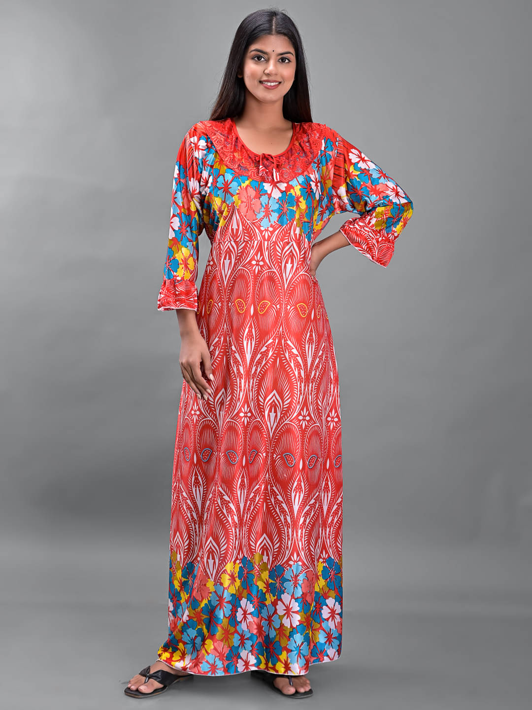 rajeraj Red Satin Women's Nightwear Nighty & Night Gowns ( Pack of 1 ) rajeraj Red Satin Women's Nightwear Nighty & Night Gowns ( Pack of 1 )
