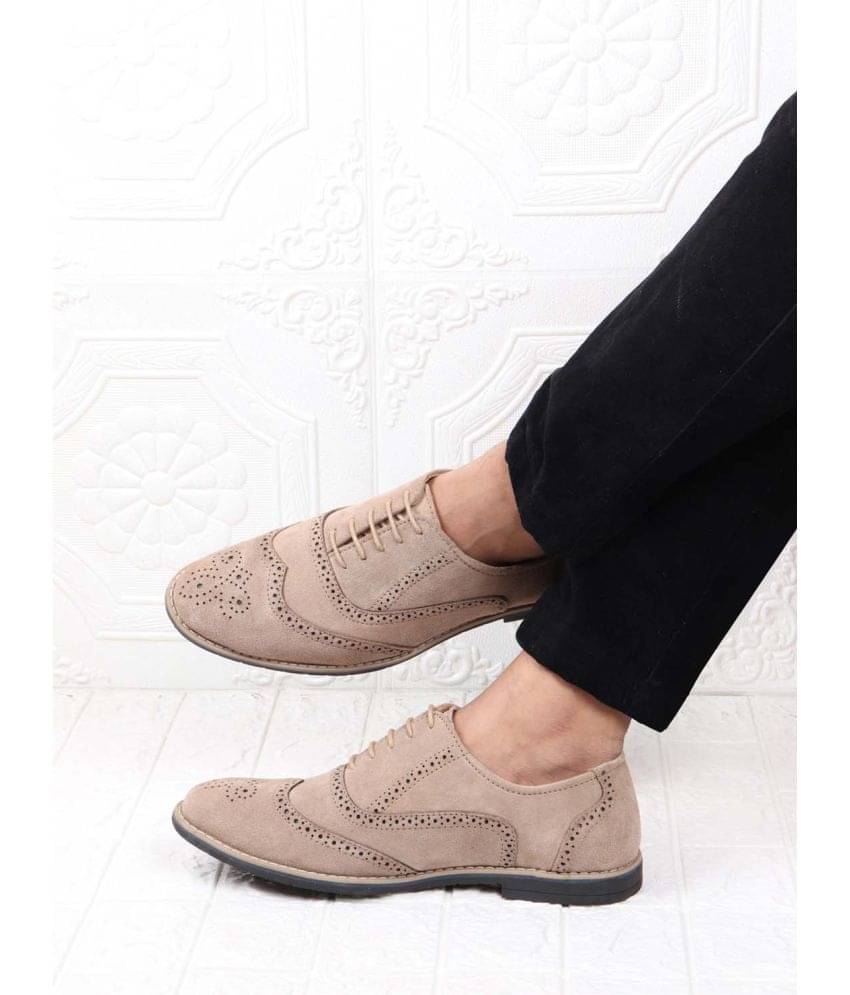     			Fausto Camel Men's Brogue Formal Shoes
