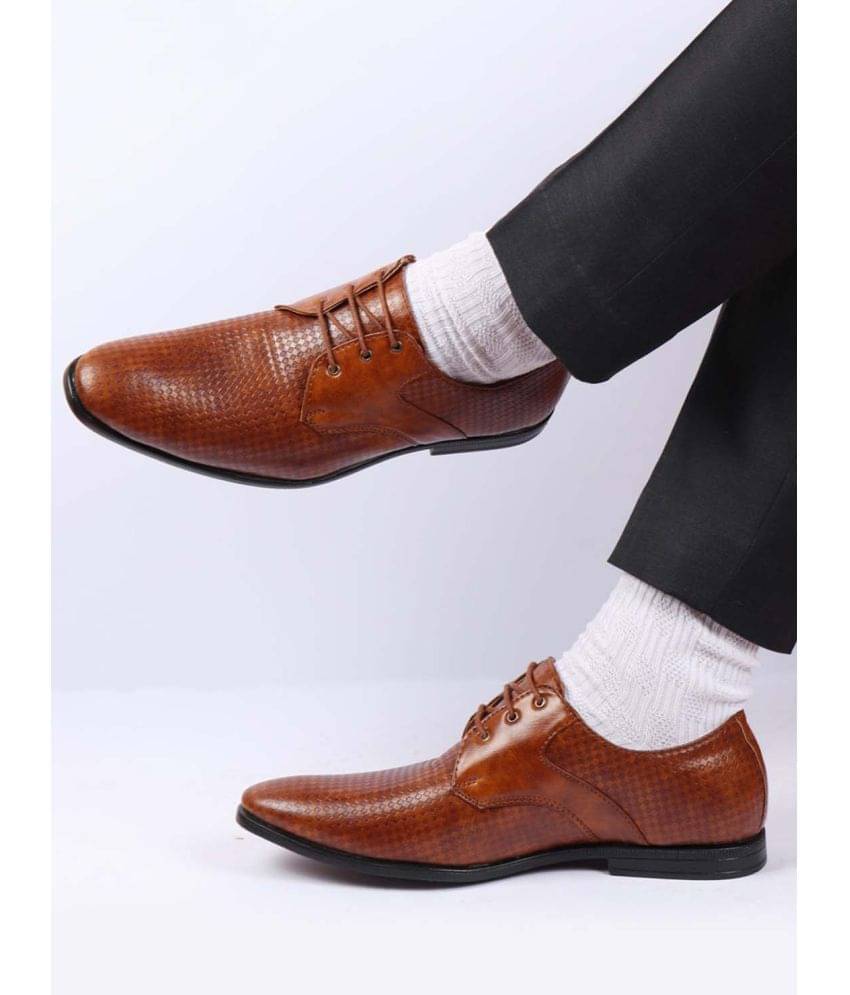     			Fausto Tan Men's Derby Formal Shoes