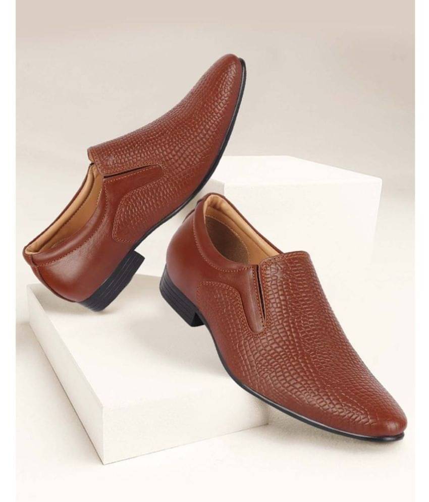 Fausto Tan Men's Slip On Formal Shoes Fausto Tan Men's Slip On Formal Shoes