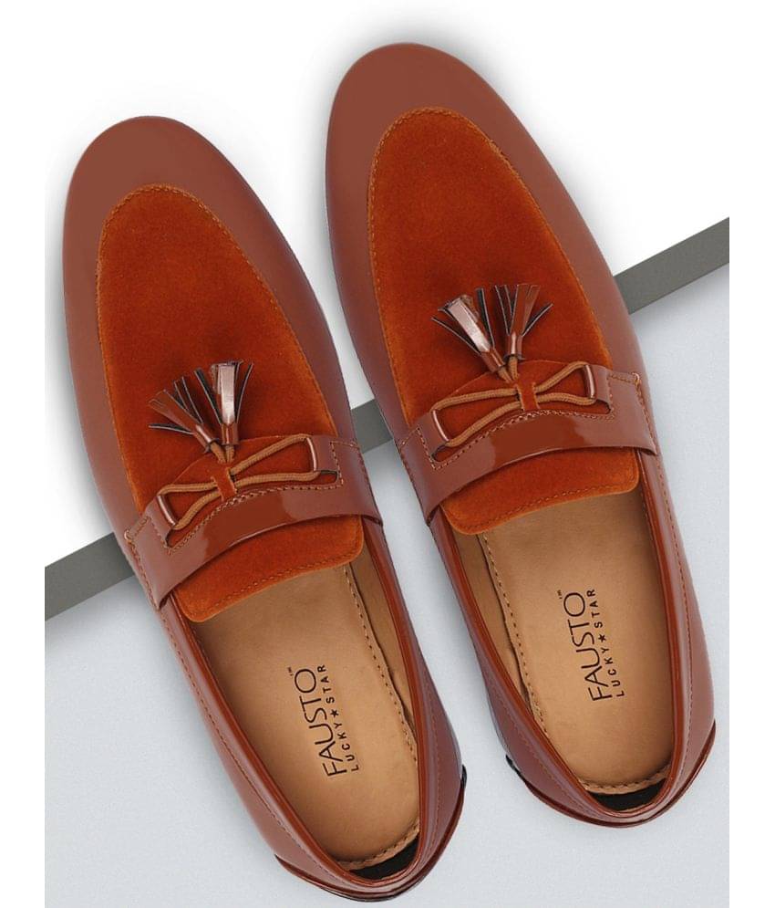 Fausto Tan Men's Slip On Formal Shoes Fausto Tan Men's Slip On Formal Shoes