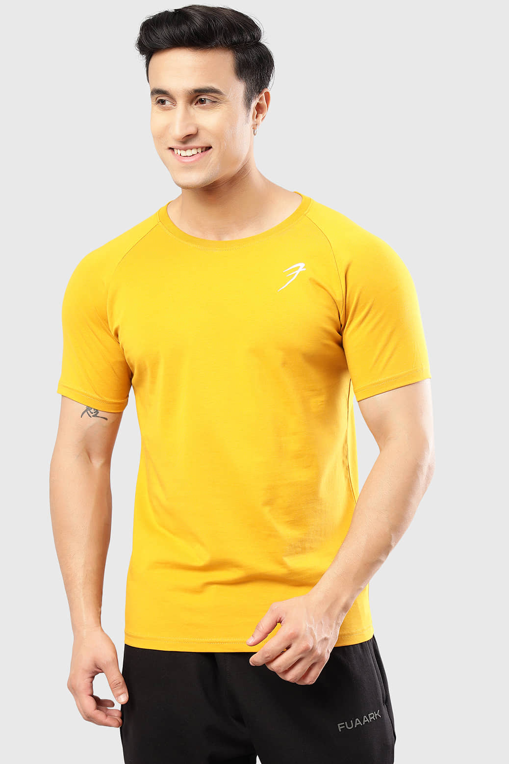 Fuaark Sky Blue Cotton Slim Fit Men's Sports T-Shirt ( Pack of 1 )
