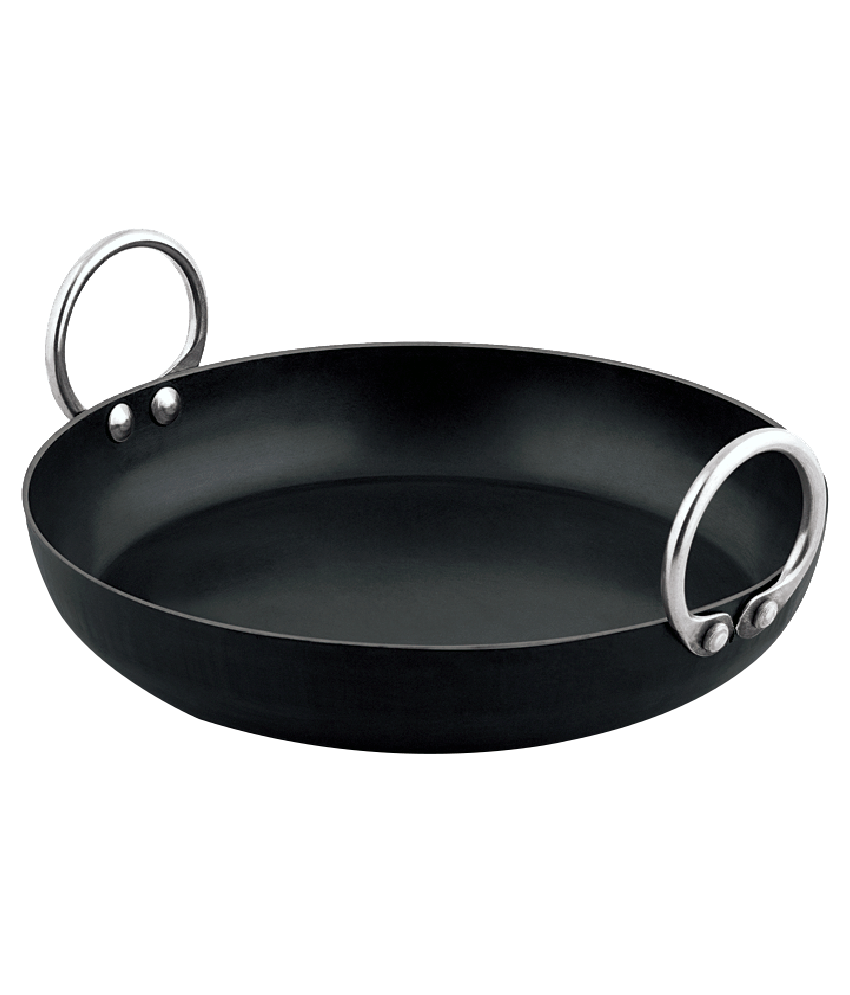 Ms Pure Iron/Loha Black Jellabi Kadai (Multi Purpose Induction Wok) No-12 (Dia-12 Inches, Cap.-2.5 Litres) - Cookware | Buy online on ZillyBuy
