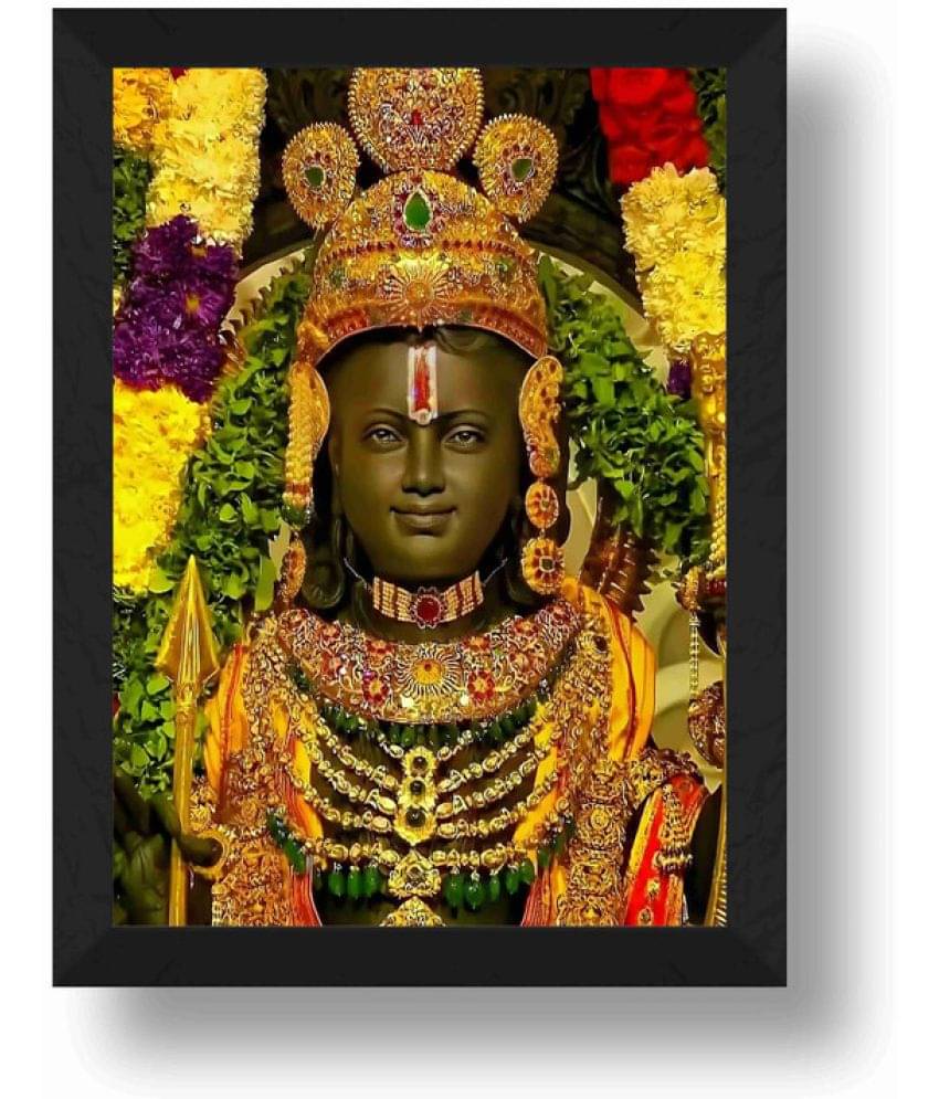 Saf - Shree Ram Lalla Murti Religious wall hanging Painting with Frame (1U) Saf - Shree Ram Lalla Murti Religious wall hanging Painting with Frame (1U)