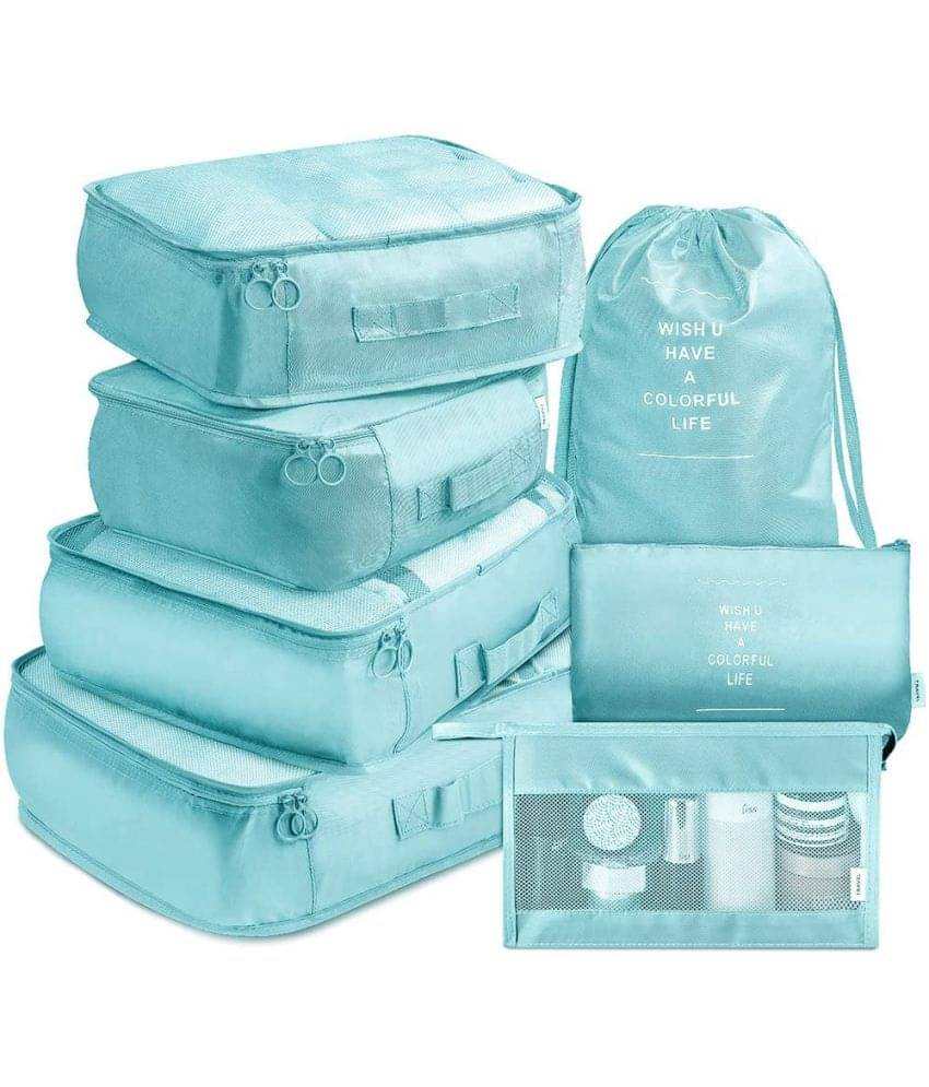     			House Of Quirk Light Blue 7Pcs Set Travel Organizer