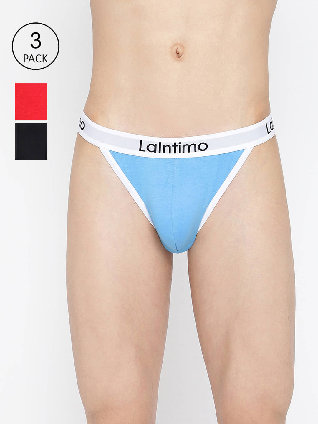 La Intimo Pack of 3 Cotton Briefs For Men's ( Multicolor )