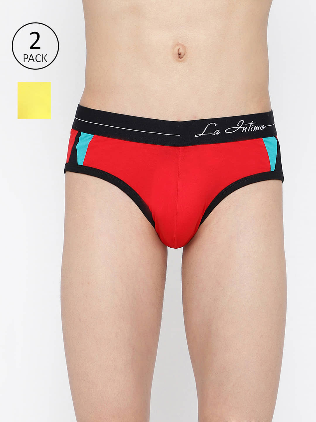 La Intimo Pack of 2 Cotton Briefs For Men's ( Multicolor )