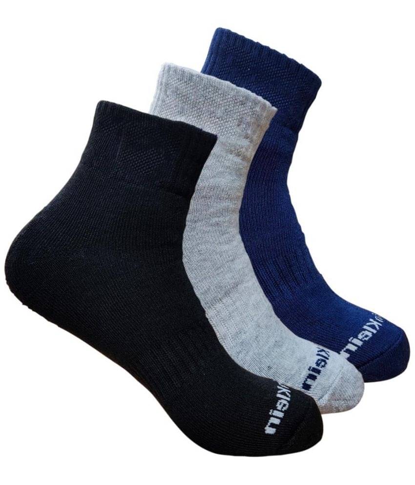     			Labolia Cotton Blend Men's Solid Multicolor Ankle Length Socks ( Pack of 3 )