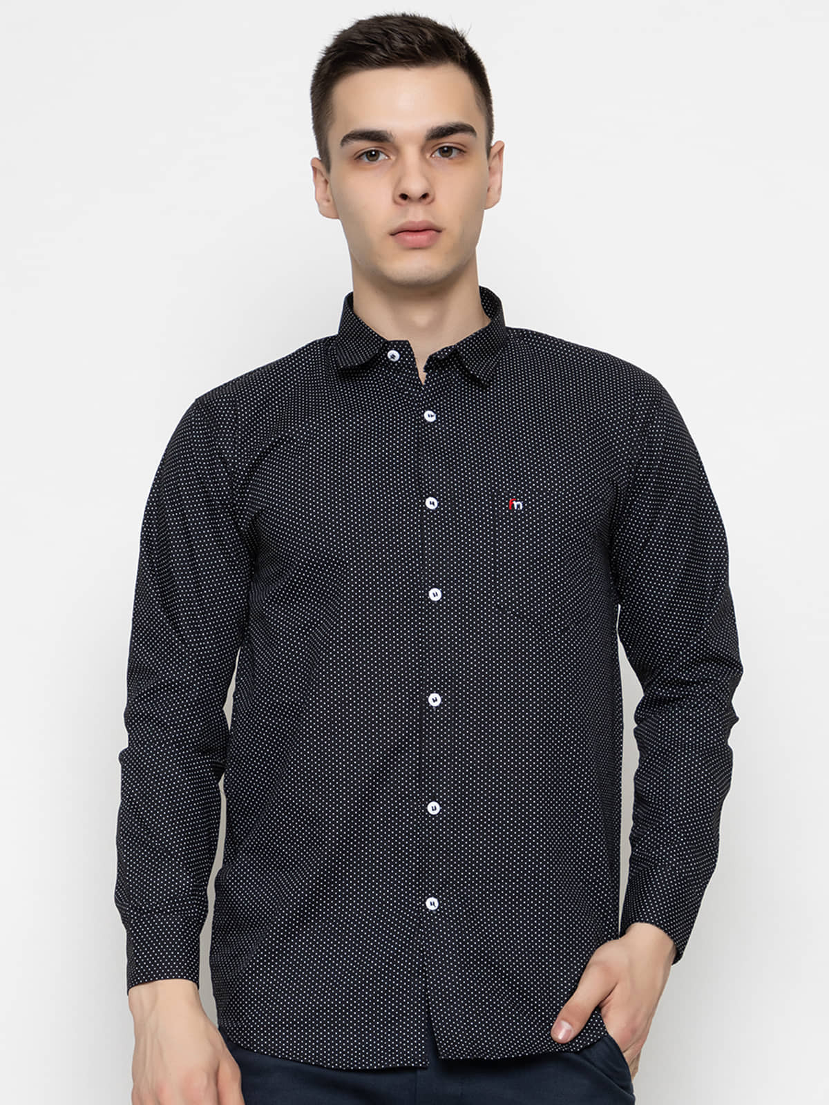 MODERNITY Cotton Blend Regular Fit Printed Full Sleeves Men's Casual Shirt - Black ( Pack of 1 )