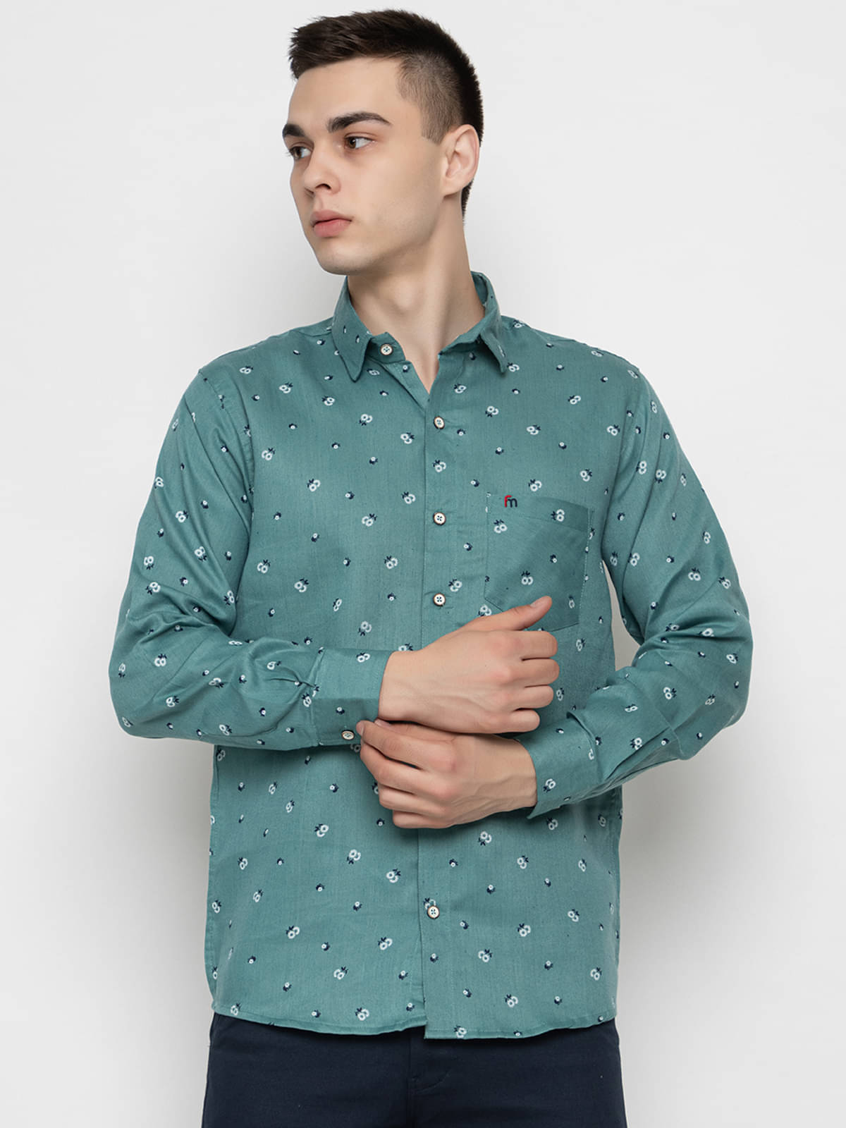 MODERNITY Cotton Blend Regular Fit Printed Full Sleeves Men's Casual Shirt - Green ( Pack of 1 ) MODERNITY Cotton Blend Regular Fit Printed Full Sleeves Men's Casual Shirt - Green ( Pack of 1 )