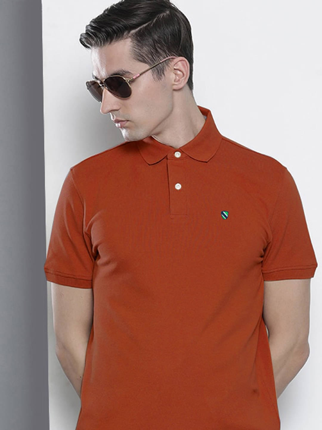 Merriment Cotton Blend Regular Fit Solid Half Sleeves Men's Polo T Shirt - Rust Brown ( Pack of 1 ) Merriment Cotton Blend Regular Fit Solid Half Sleeves Men's Polo T Shirt - Rust Brown ( Pack of 1 )