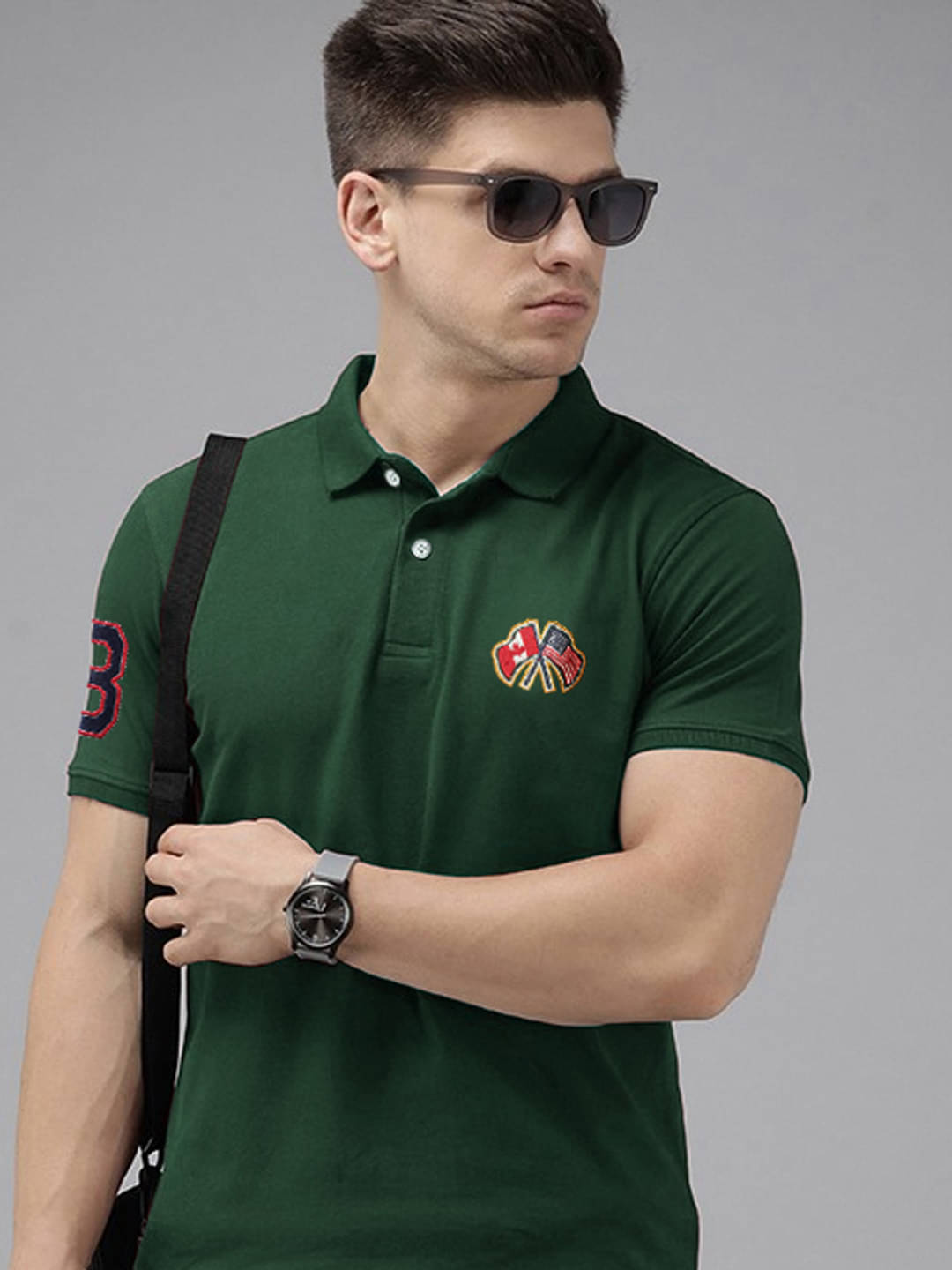     			Merriment Pack of 1 Cotton Blend Regular Fit Solid Half Sleeves Men's Polo T Shirt ( Green )