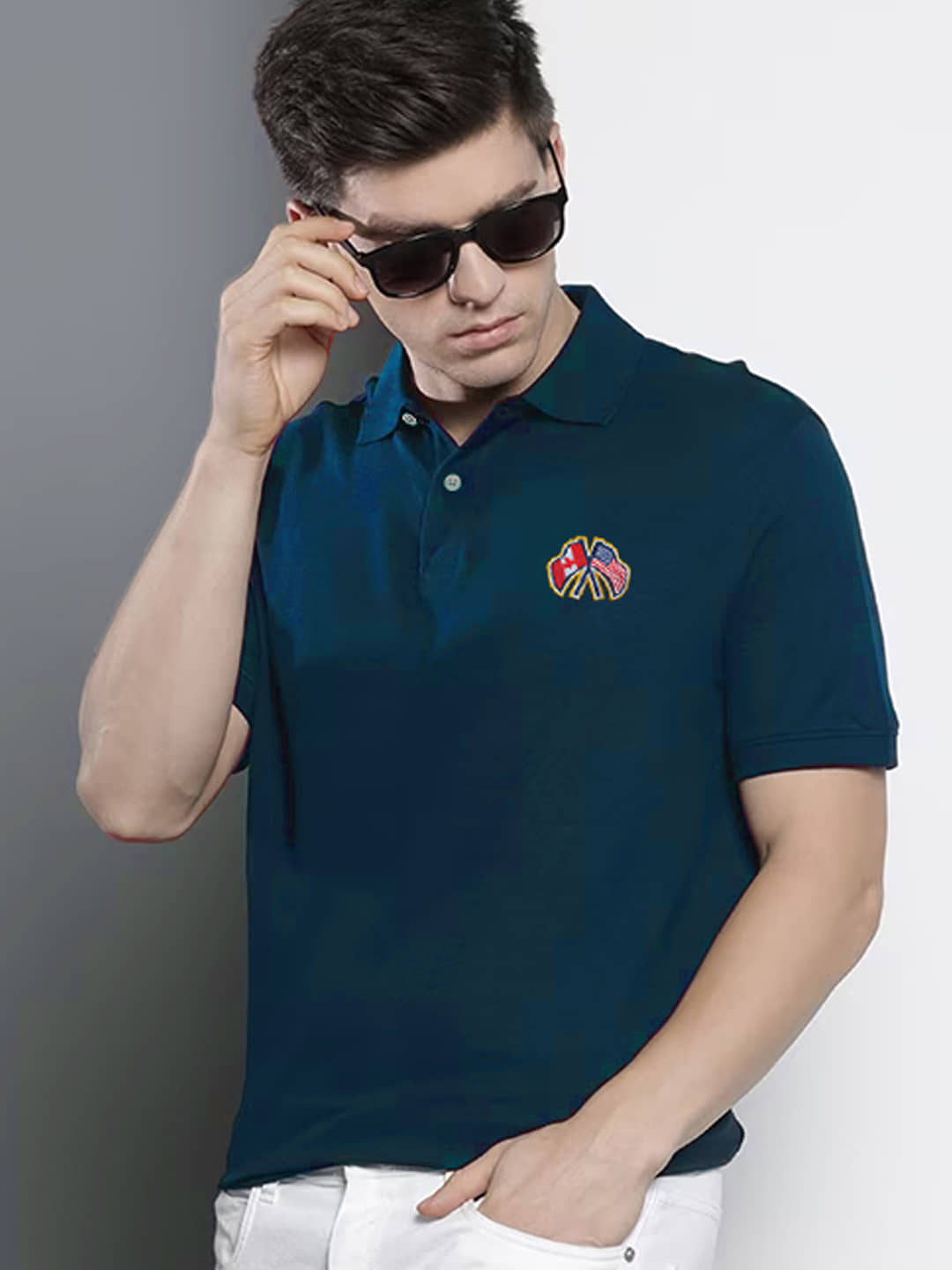 Merriment Pack of 1 Cotton Blend Regular Fit Solid Half Sleeves Men's Polo T Shirt ( Black )