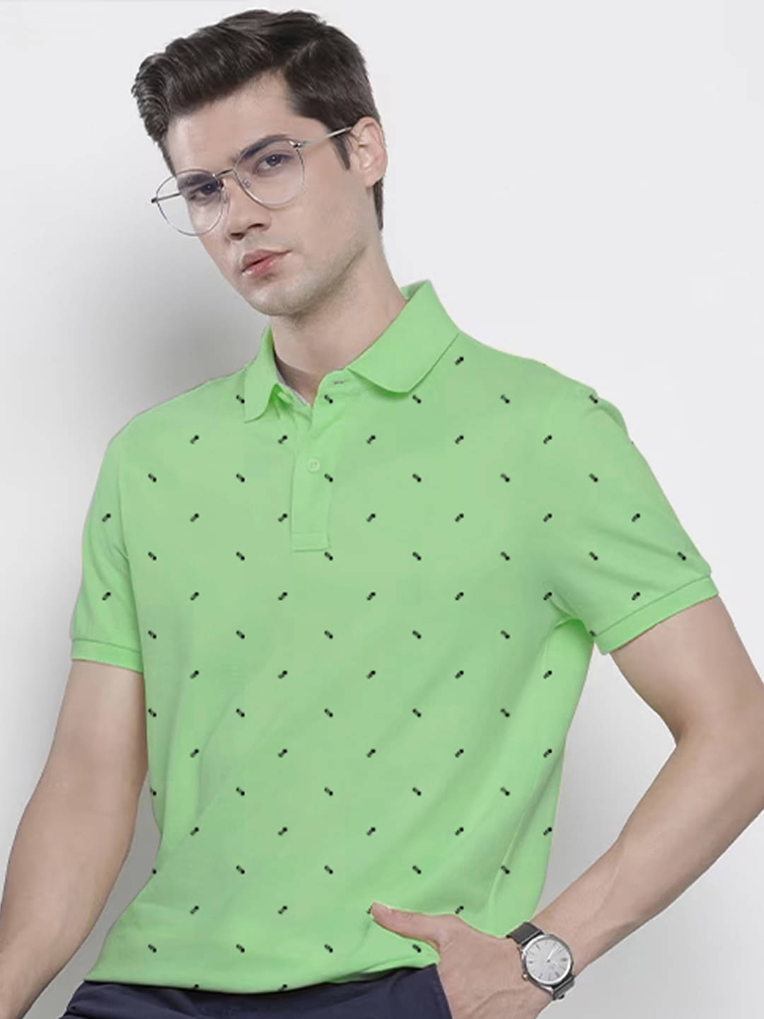 Merriment Pack of 1 Cotton Blend Regular Fit Printed Half Sleeves Men's Polo T Shirt ( Mint Green ) Merriment Pack of 1 Cotton Blend Regular Fit Printed Half Sleeves Men's Polo T Shirt ( Mint Green )