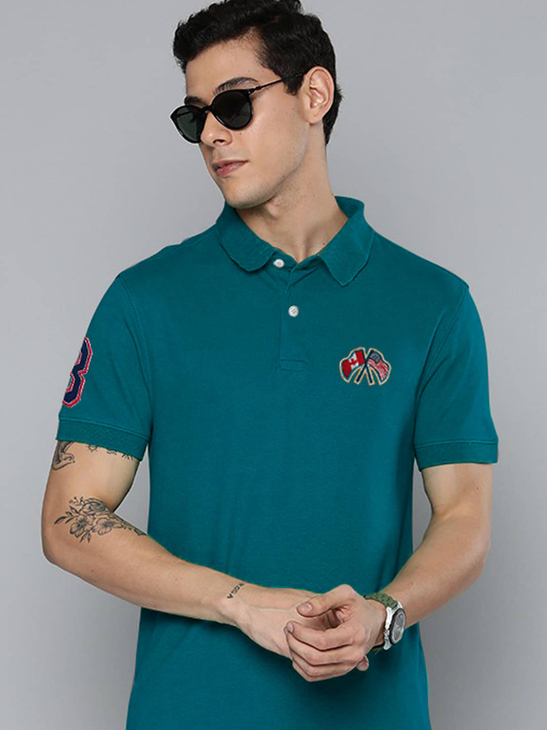 Merriment Pack of 1 Cotton Blend Regular Fit Embroidered Half Sleeves Men's Polo T Shirt ( Teal Blue ) Merriment Pack of 1 Cotton Blend Regular Fit Embroidered Half Sleeves Men's Polo T Shirt ( Teal Blue )