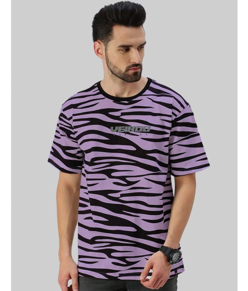 Veirdo Pack of 1 100% Cotton Oversized Fit Men's T-Shirt ( Purple )