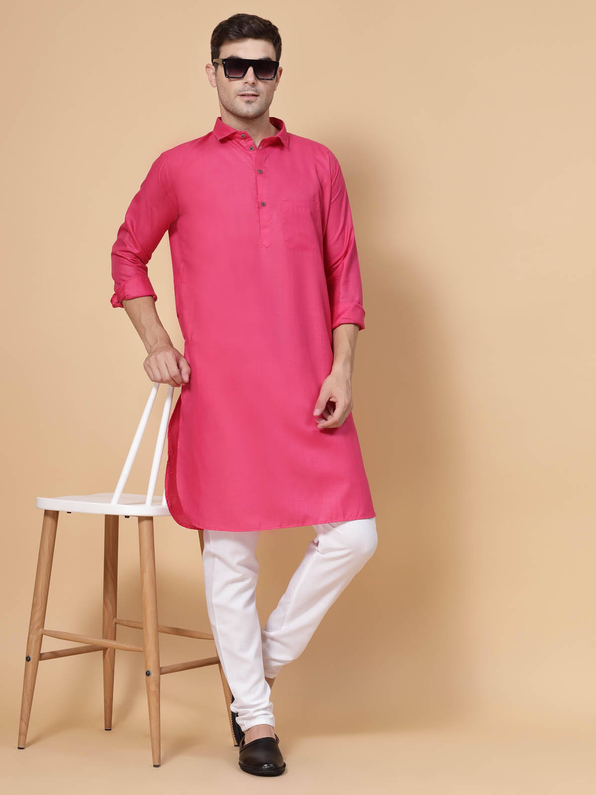 allan peter Pink Cotton Blend Men's Pathani Kurta ( Pack of 1 ) allan peter Pink Cotton Blend Men's Pathani Kurta ( Pack of 1 )