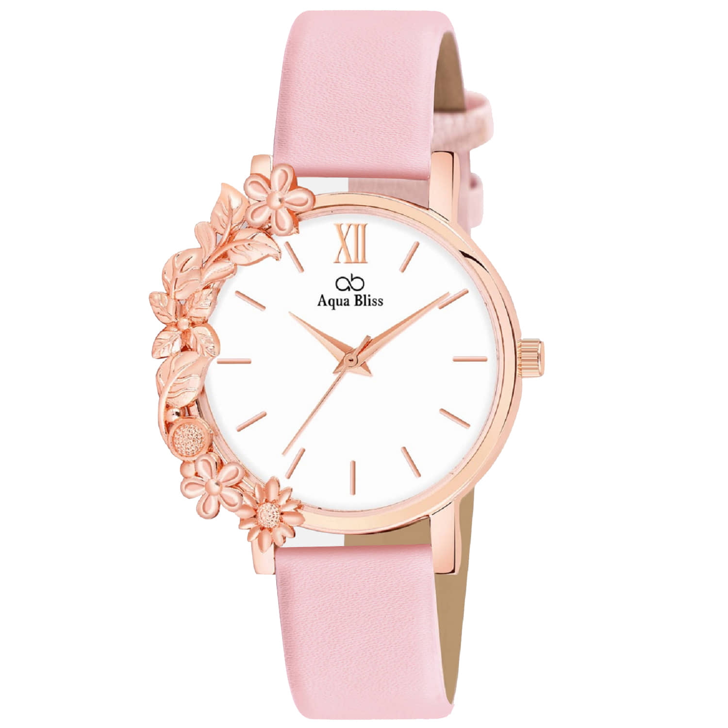 AQUA BLISS Pink Leather Analog Womens Watch