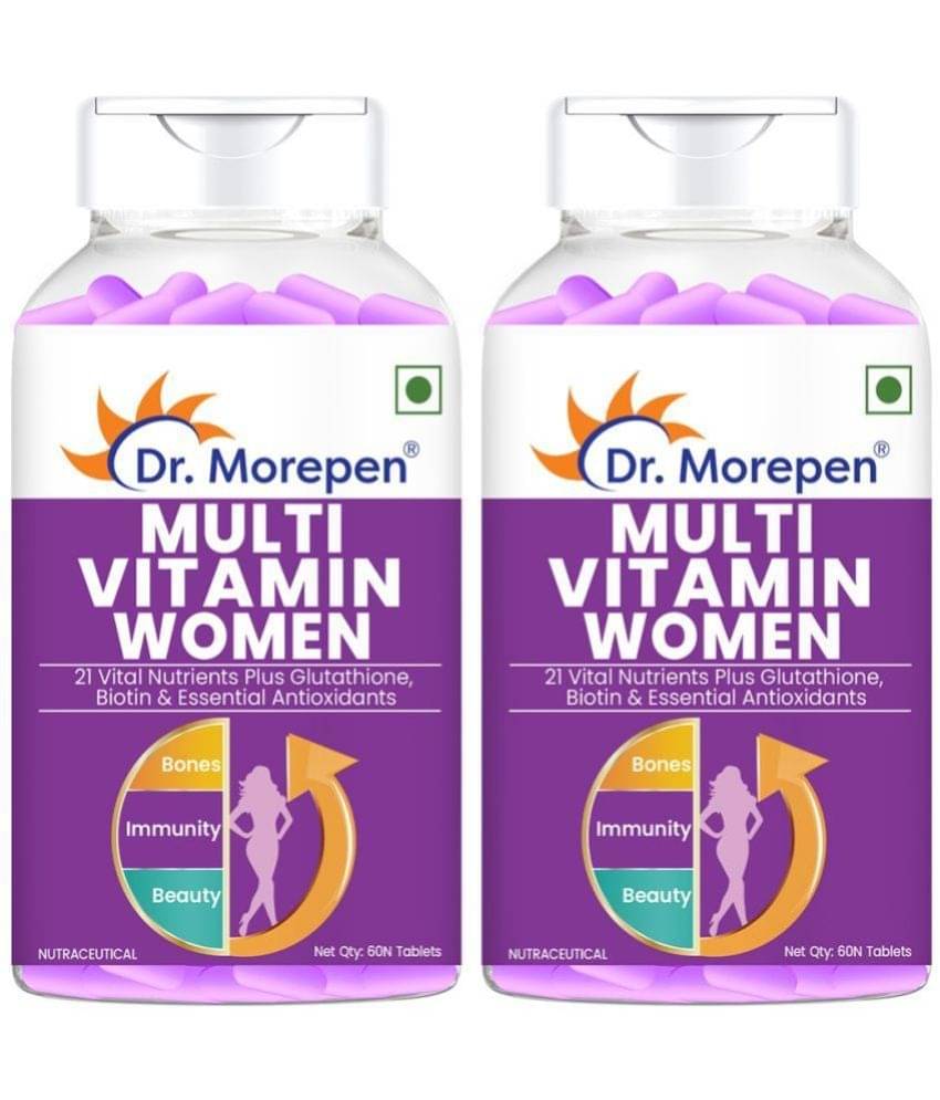 Dr. Morepen Multivitamin for Women with Biotin, Supports Joints & Bone Health - Pack of 2 (120 Tablets) Dr. Morepen Multivitamin for Women with Biotin, Supports Joints & Bone Health - Pack of 2 (120 Tablets)