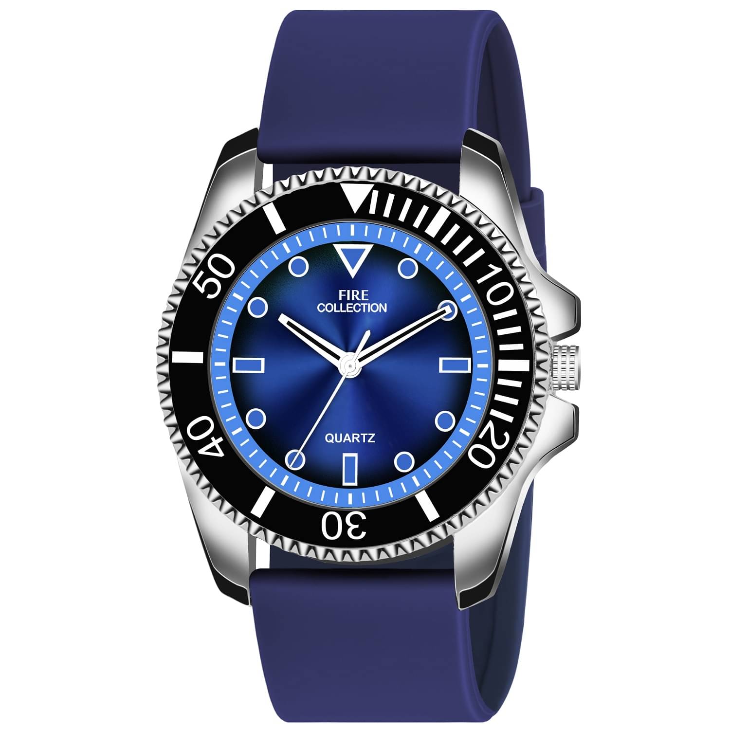     			Fire Collection Blue Silicon Analog Men's Watch
