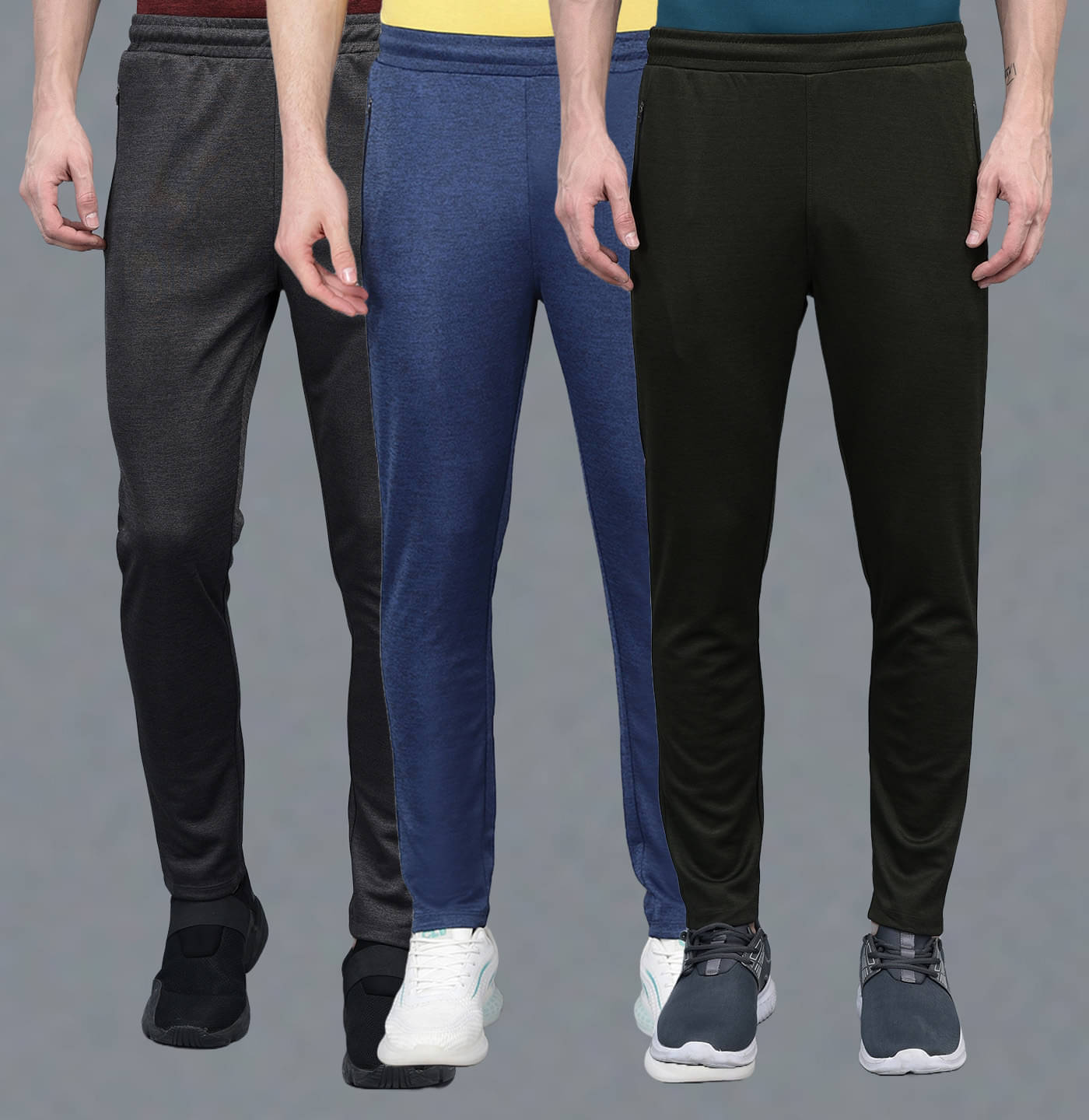 Force NXT Multi Polyester Men's Sports Trackpants ( Pack of 3 ) Force NXT Multi Polyester Men's Sports Trackpants ( Pack of 3 )
