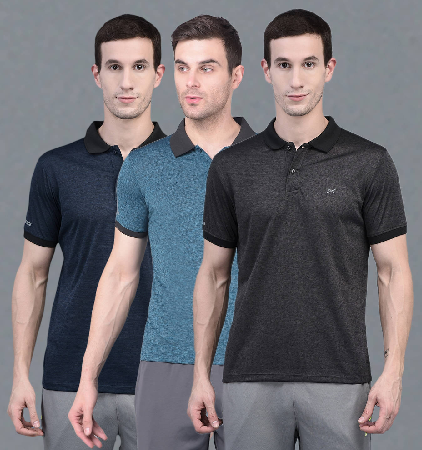 Force NXT Multi Polyester Regular Fit Men's Sports Polo T-Shirt ( Pack of 3 ) Force NXT Multi Polyester Regular Fit Men's Sports Polo T-Shirt ( Pack of 3 )