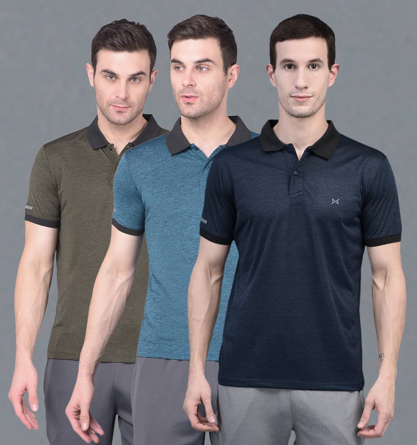 Force NXT Multi Polyester Regular Fit Men's Sports Polo T-Shirt ( Pack of 3 ) Force NXT Multi Polyester Regular Fit Men's Sports Polo T-Shirt ( Pack of 3 )