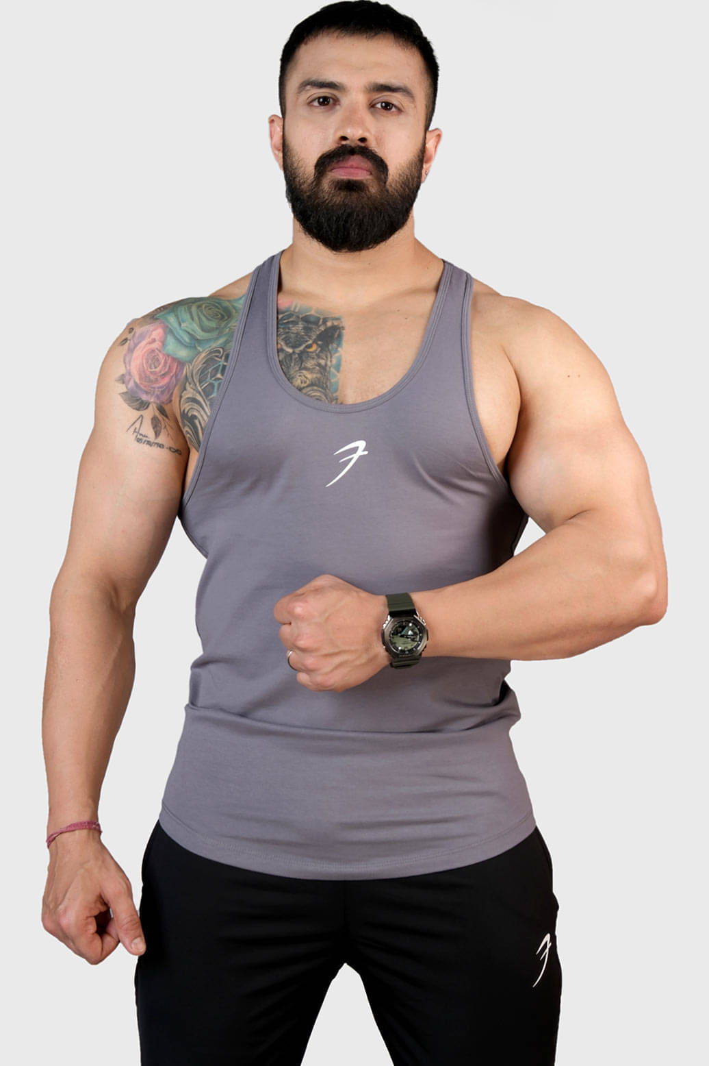 Fuaark Grey Cotton Regular Fit Men's Tanks ( Pack of 1 )     			Fuaark Grey Cotton Regular Fit Men's Tanks ( Pack of 1 )