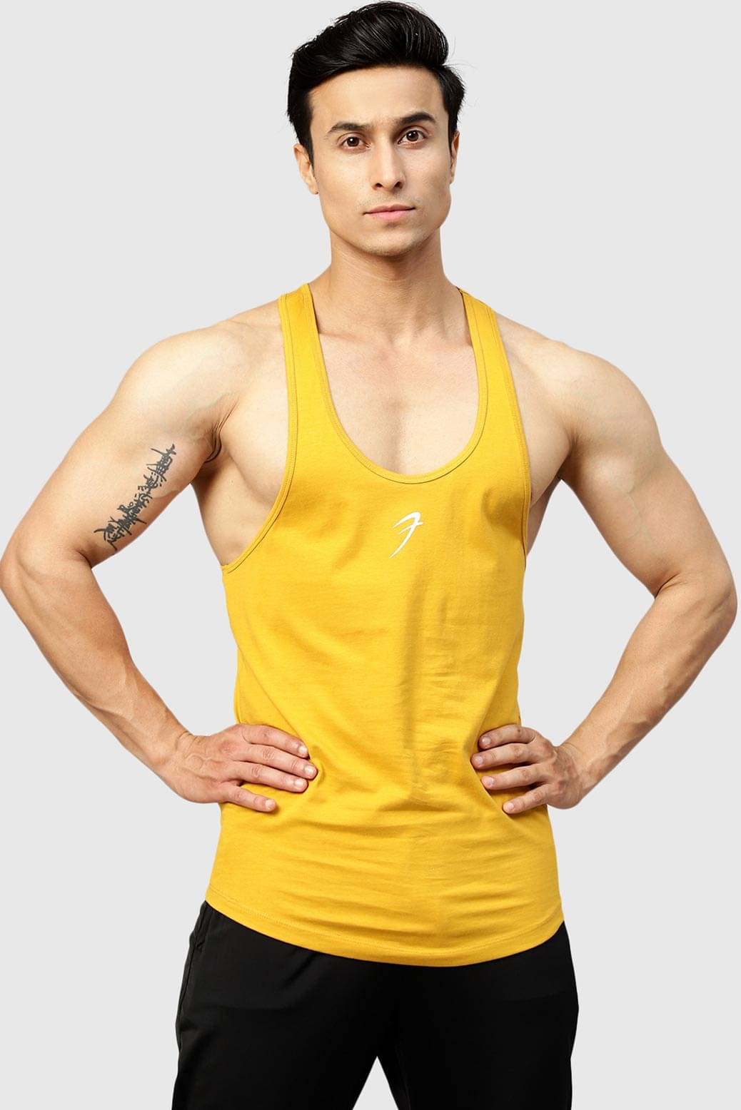     			Fuaark Mustard Cotton Regular Fit Men's Tanks ( Pack of 1 )