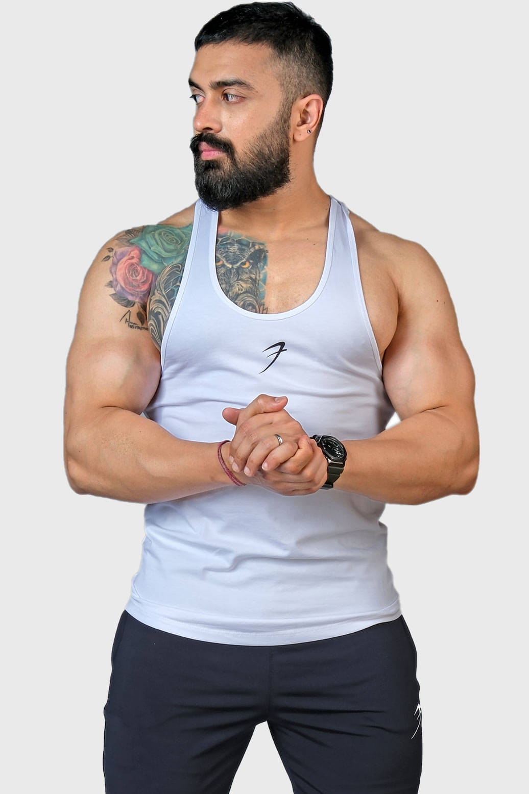 Fuaark White Cotton Regular Fit Men's Tanks ( Pack of 1 ) Fuaark White Cotton Regular Fit Men's Tanks ( Pack of 1 )