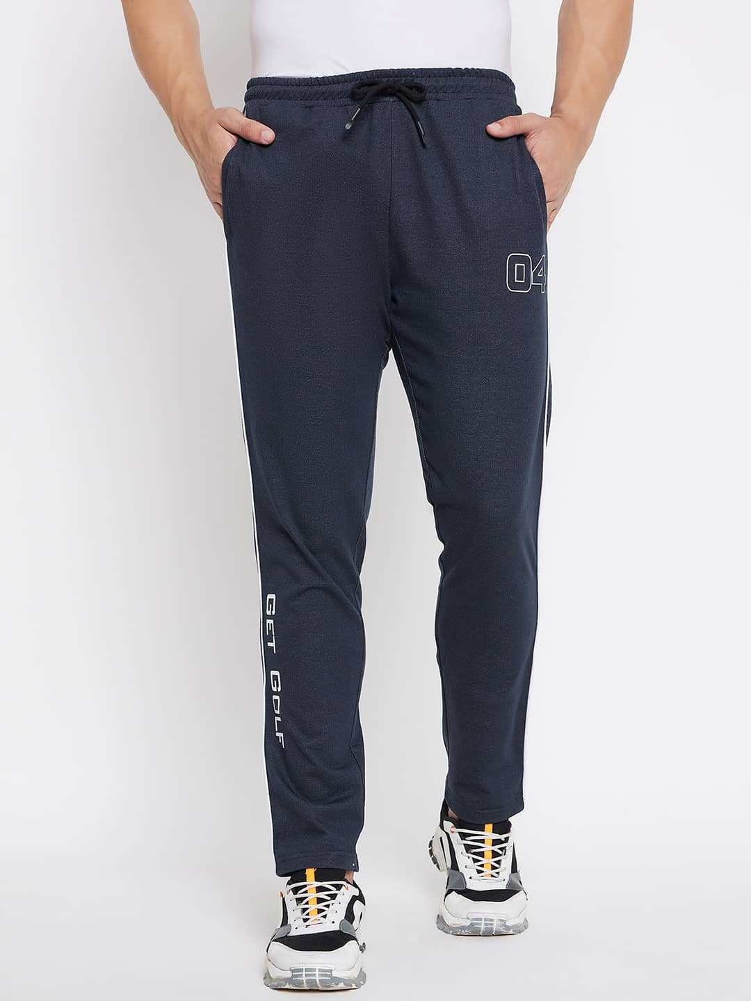 GET GOLF Navy Cotton Blend Men's Trackpants ( Pack of 1 ) - Track Pants | Buy online on ZillyBuy