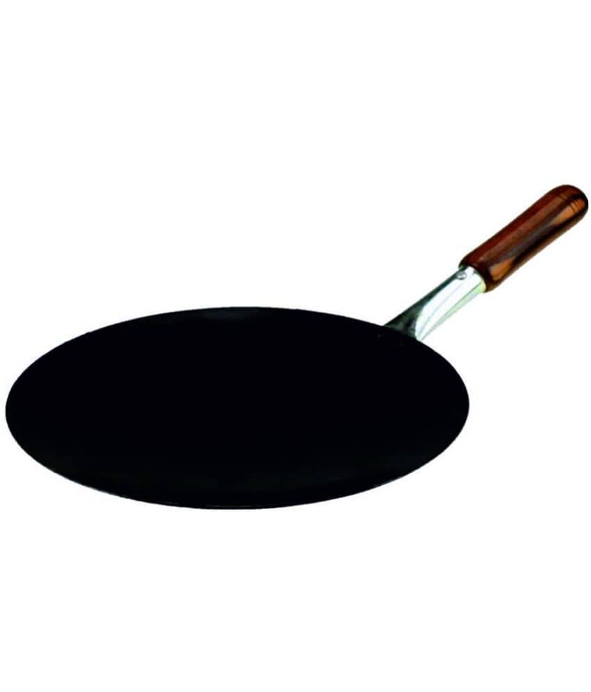 Ms Pure Iron/Loha Black Roti Tawa With Ms Pipe Handle No-11 (Dia-11 Inches,) - Cookware | Buy online on ZillyBuy