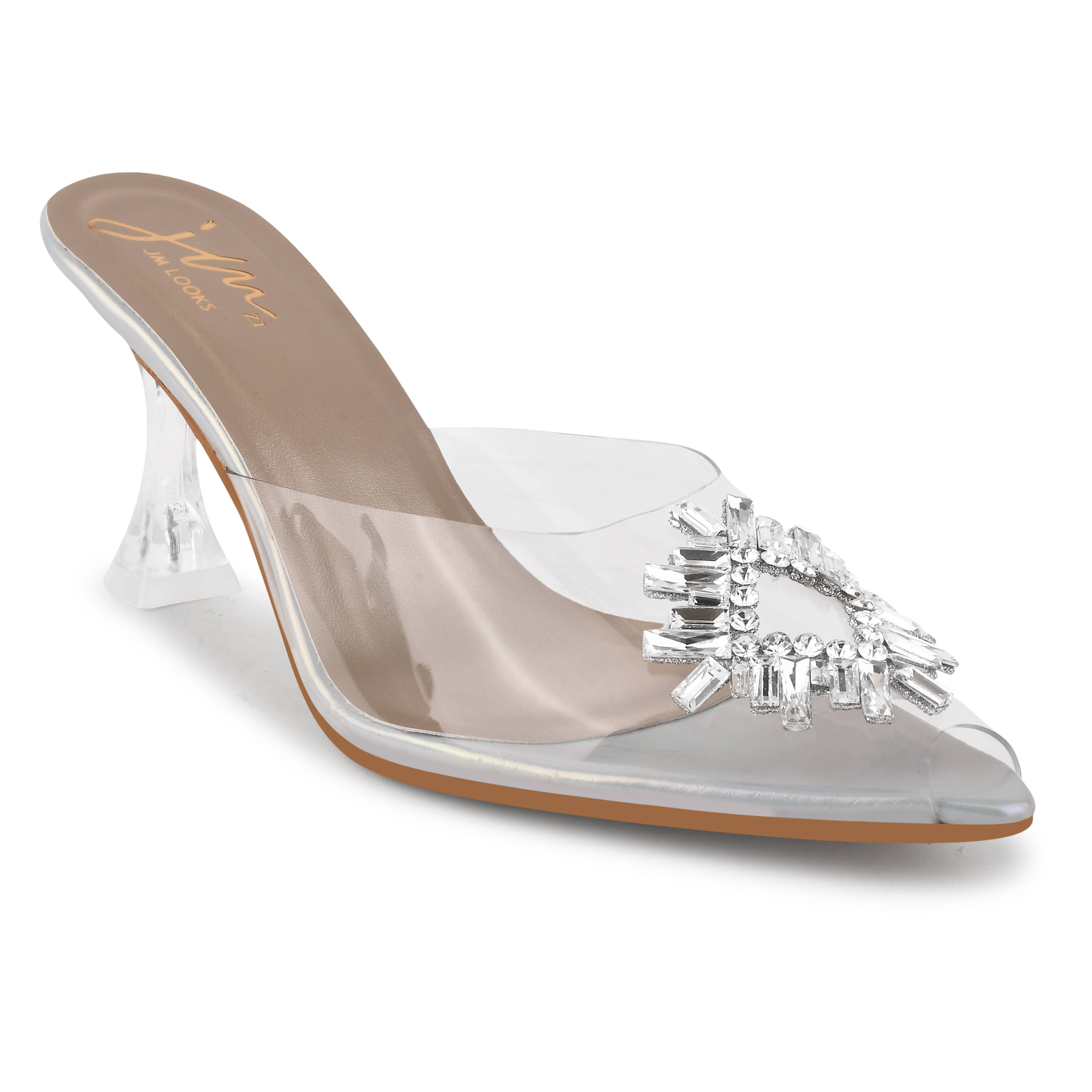 JM Looks Silver Women's Peep Toes Heels JM Looks Silver Women's Peep Toes Heels