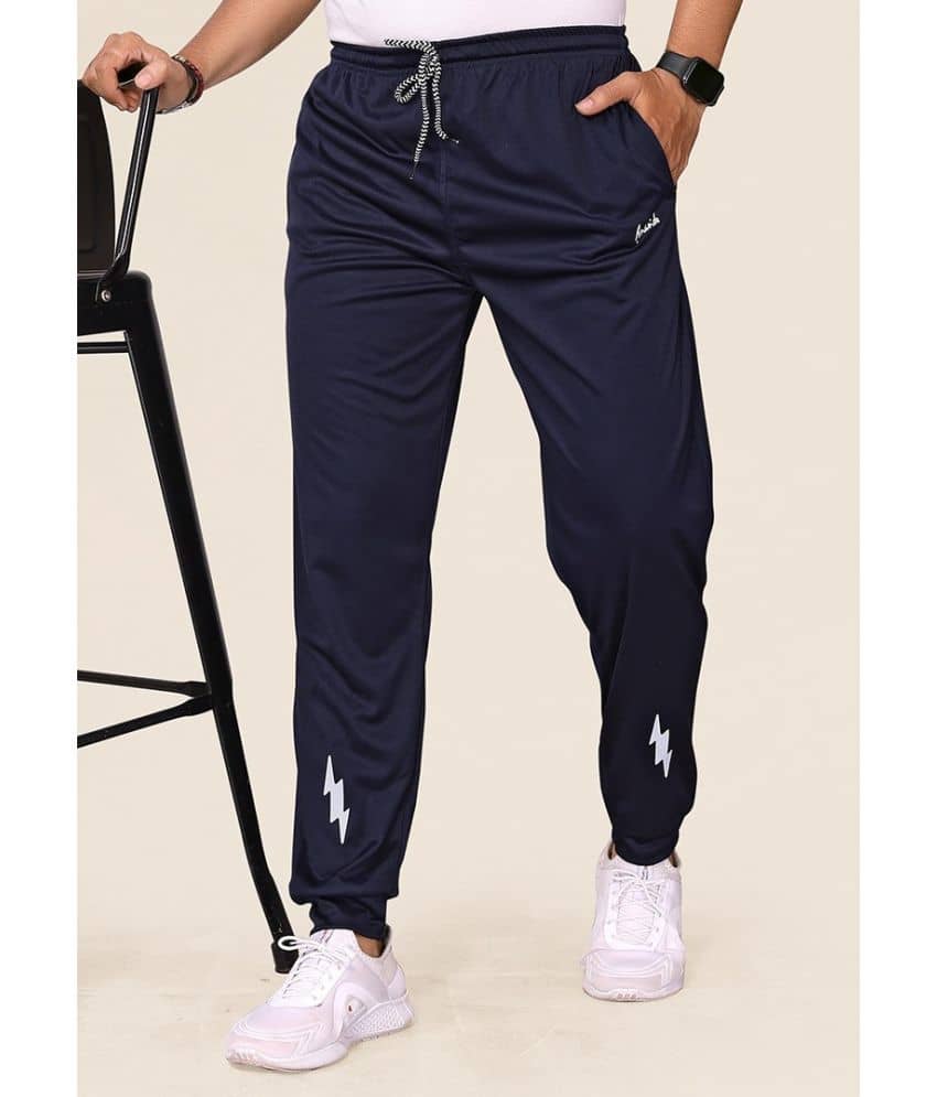 Kashvi Navy Blue Lycra Men's Joggers ( Pack of 1 ) - Track Pants | Buy online on ZillyBuy