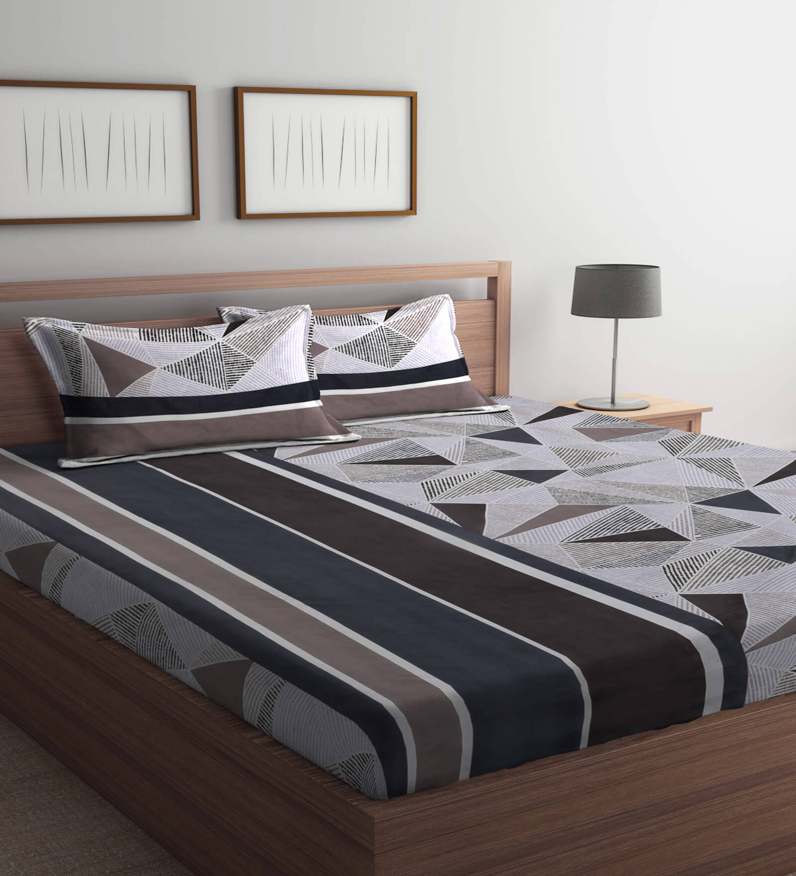 Klotthe Poly Cotton 1 Double King Bedsheet with 2 Pillow Covers ( Brown ) Klotthe Poly Cotton 1 Double King Bedsheet with 2 Pillow Covers ( Brown )