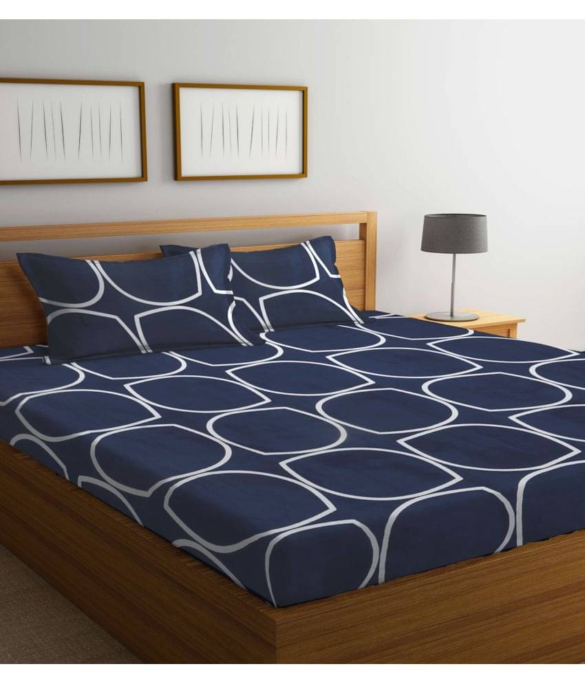 Klotthe Poly Cotton 1 Double King Bedsheet with 2 Pillow Covers ( Dark Blue ) Klotthe Poly Cotton 1 Double King Bedsheet with 2 Pillow Covers ( Dark Blue )
