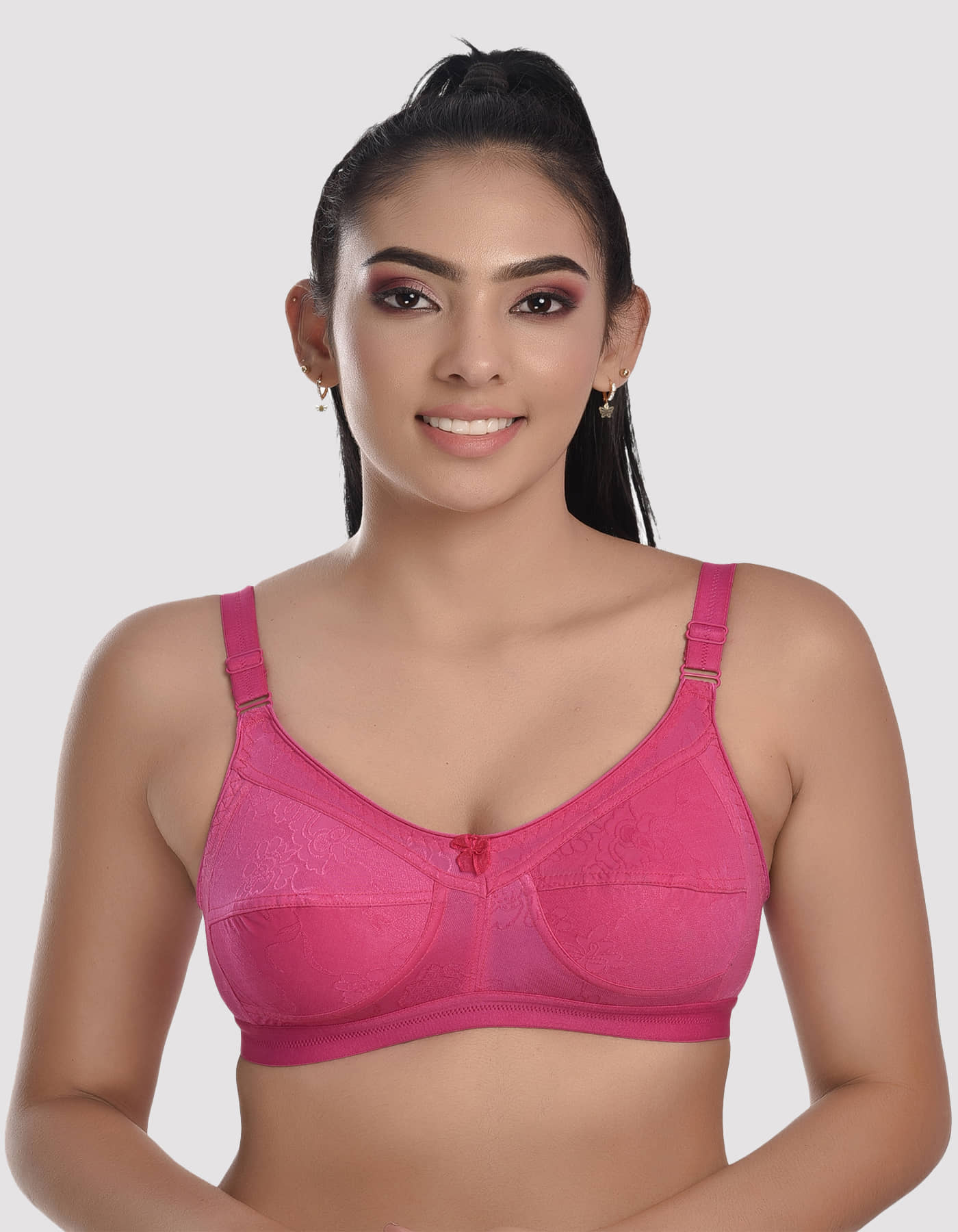 LadySoft Cotton Blend Non Padded Women's Everyday Bra ( Coral ) Mehbooba-Rani