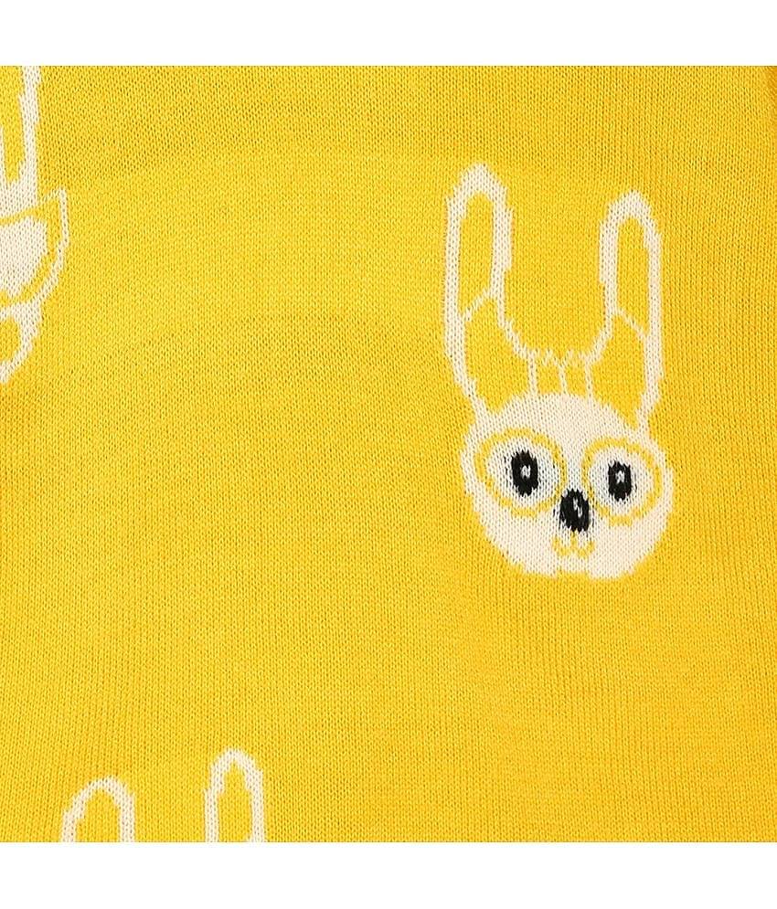 MINI KLUB Single Baby Girls Acrylic Pullover ( Yellow )