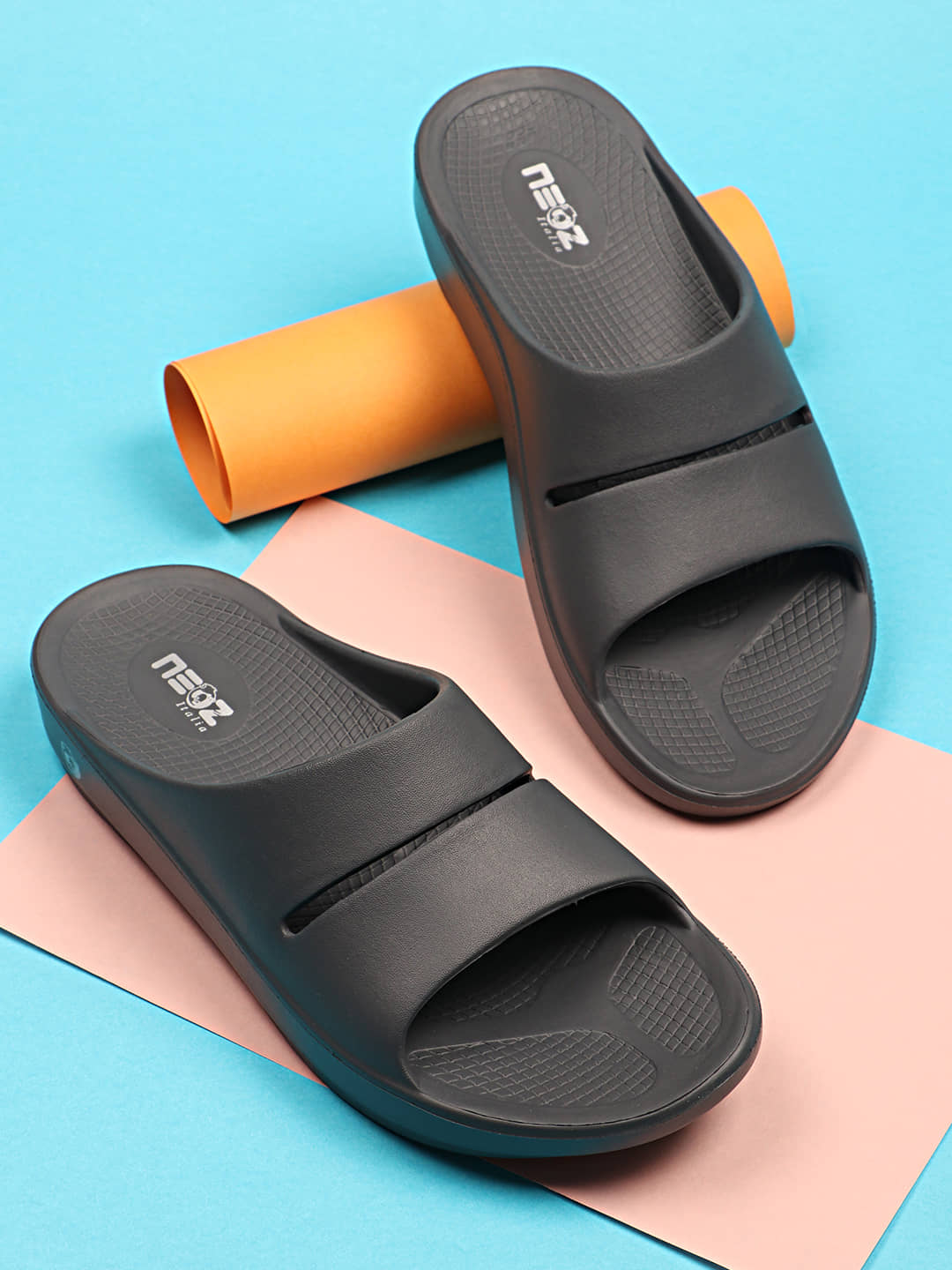 Neoz Black Men's Slide Flip Flop