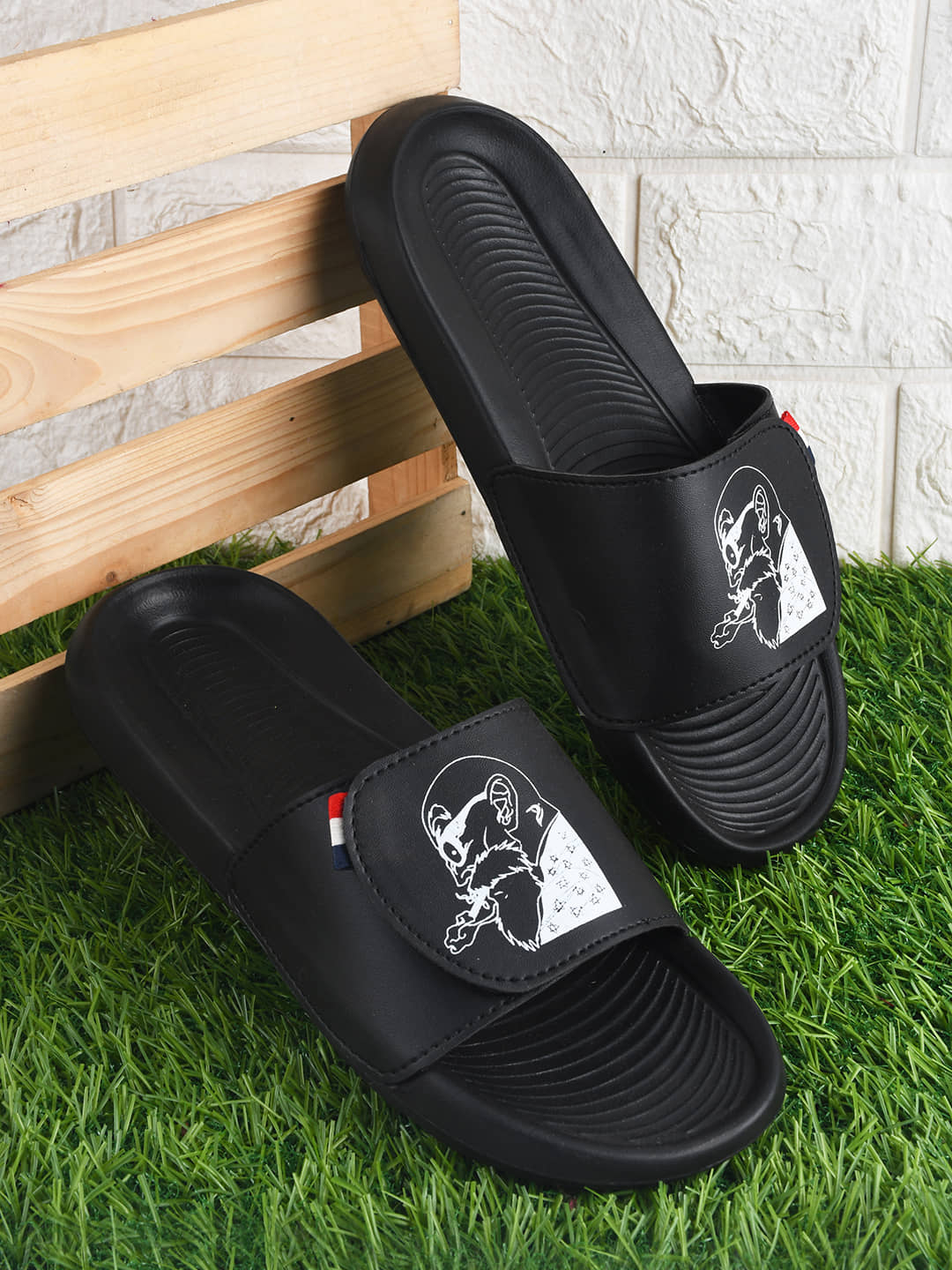 PERY PAO Black Men's Slide Flip Flop