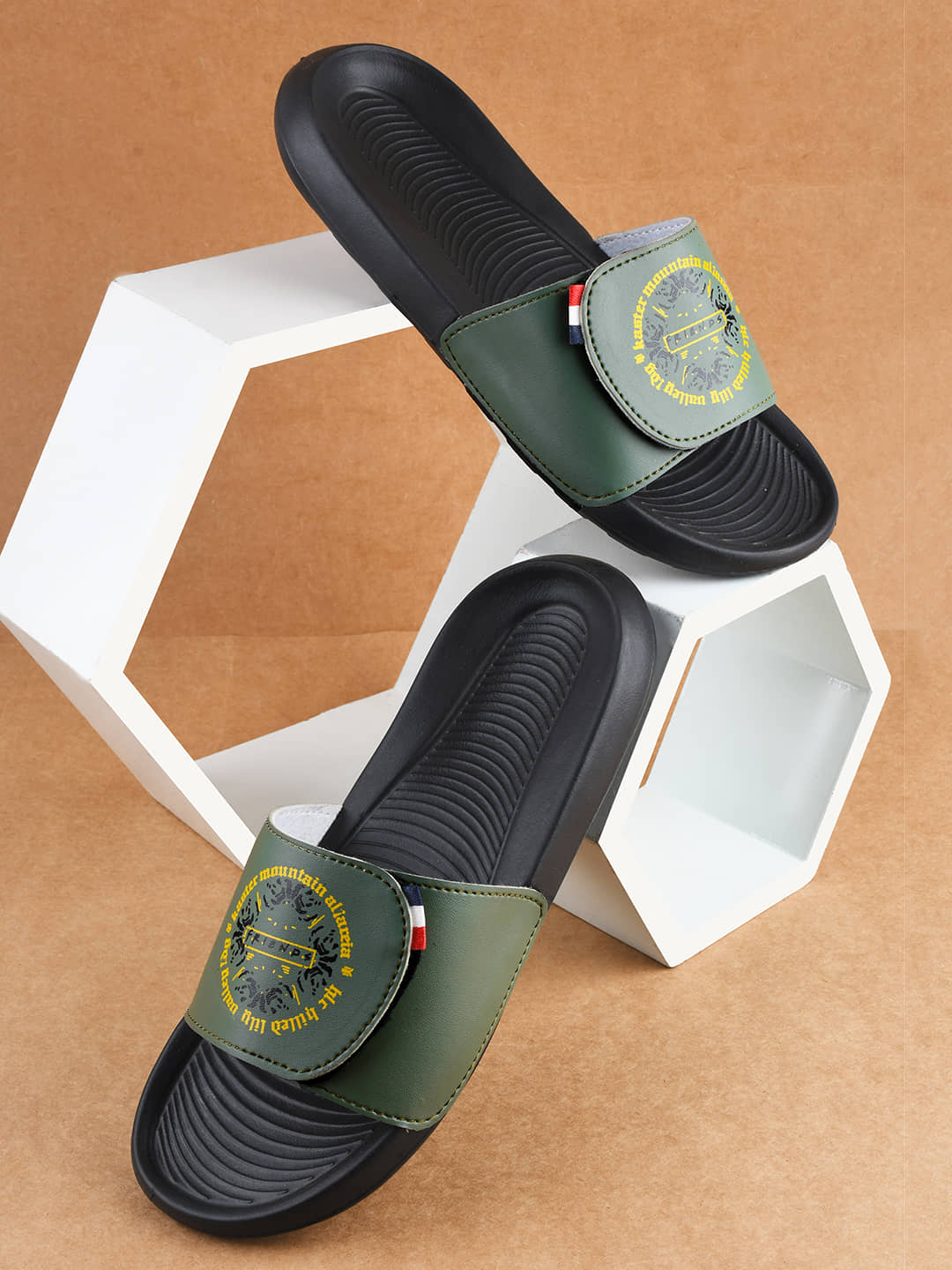 PERY PAO Olive Men's Slide Flip Flop