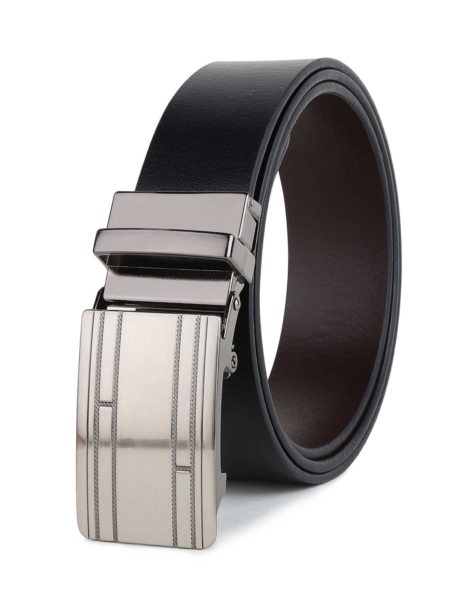 SUNSHOPPING - Black 100% Leather Men's Formal Belt ( Pack of 1 )