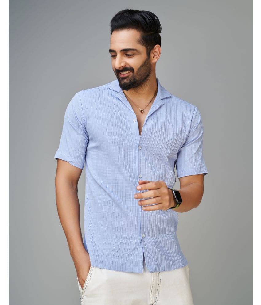 Somore Cotton Blend Regular Fit Self Design Half Sleeves Men's Casual Shirt - Blue ( Pack of 1 ) Somore Cotton Blend Regular Fit Self Design Half Sleeves Men's Casual Shirt - Blue ( Pack of 1 )