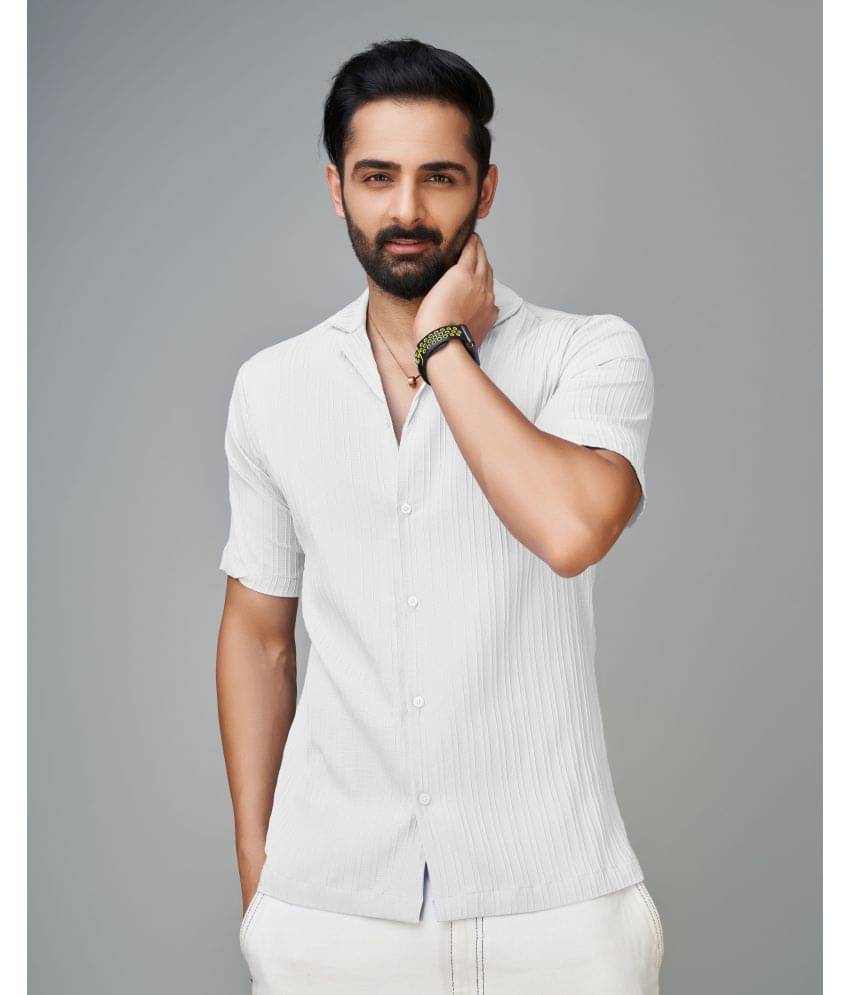 Somore Cotton Blend Regular Fit Self Design Half Sleeves Men's Casual Shirt - White ( Pack of 1 ) Somore Cotton Blend Regular Fit Self Design Half Sleeves Men's Casual Shirt - White ( Pack of 1 )