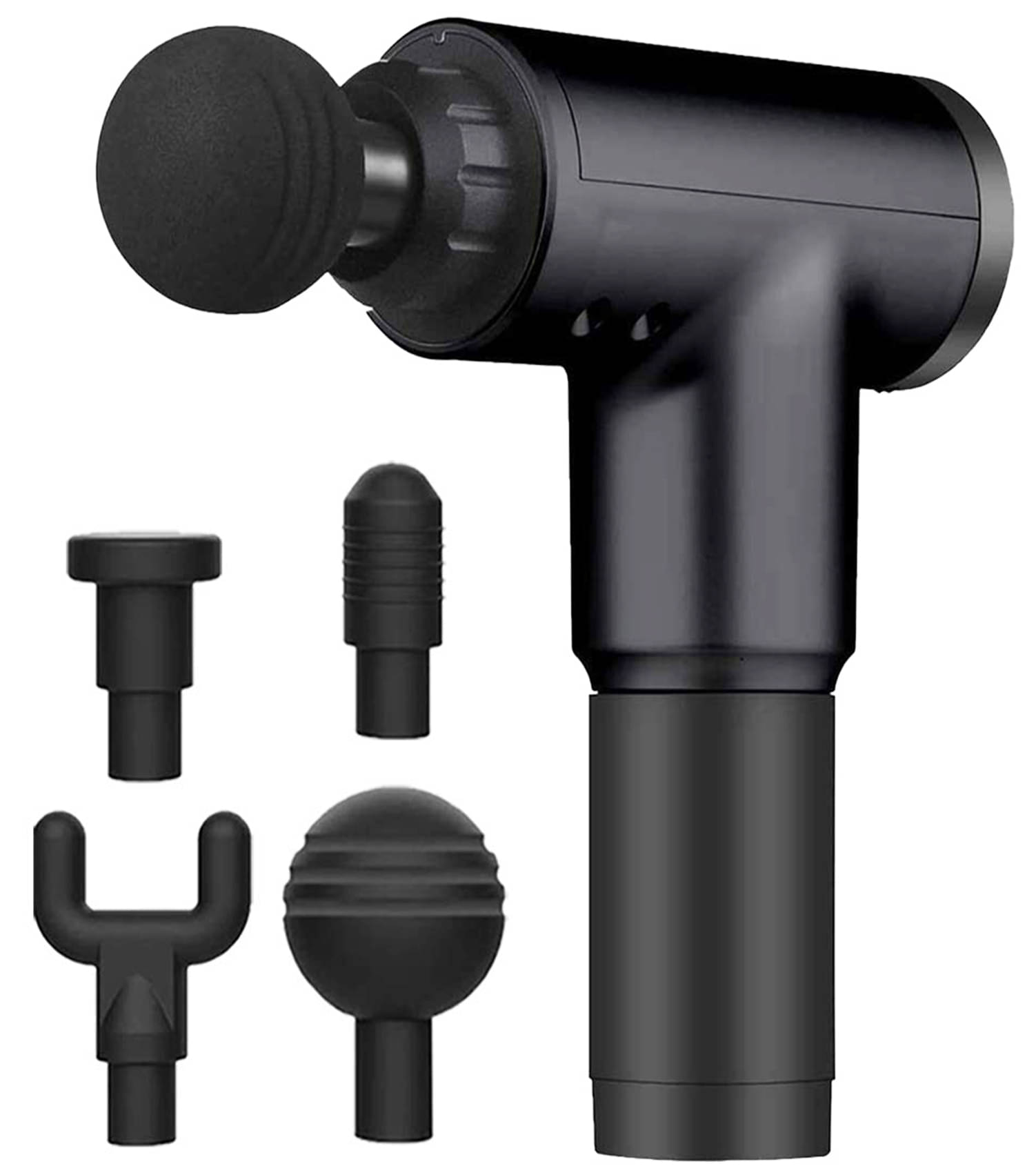 Vertical-9 Gun Massager with 4 Silicone Coated Heads and Long Battery Life for Physio Pain Relief - Black Vertical-9 Gun Massager with 4 Silicone Coated Heads and Long Battery Life for Physio Pain Relief - Black