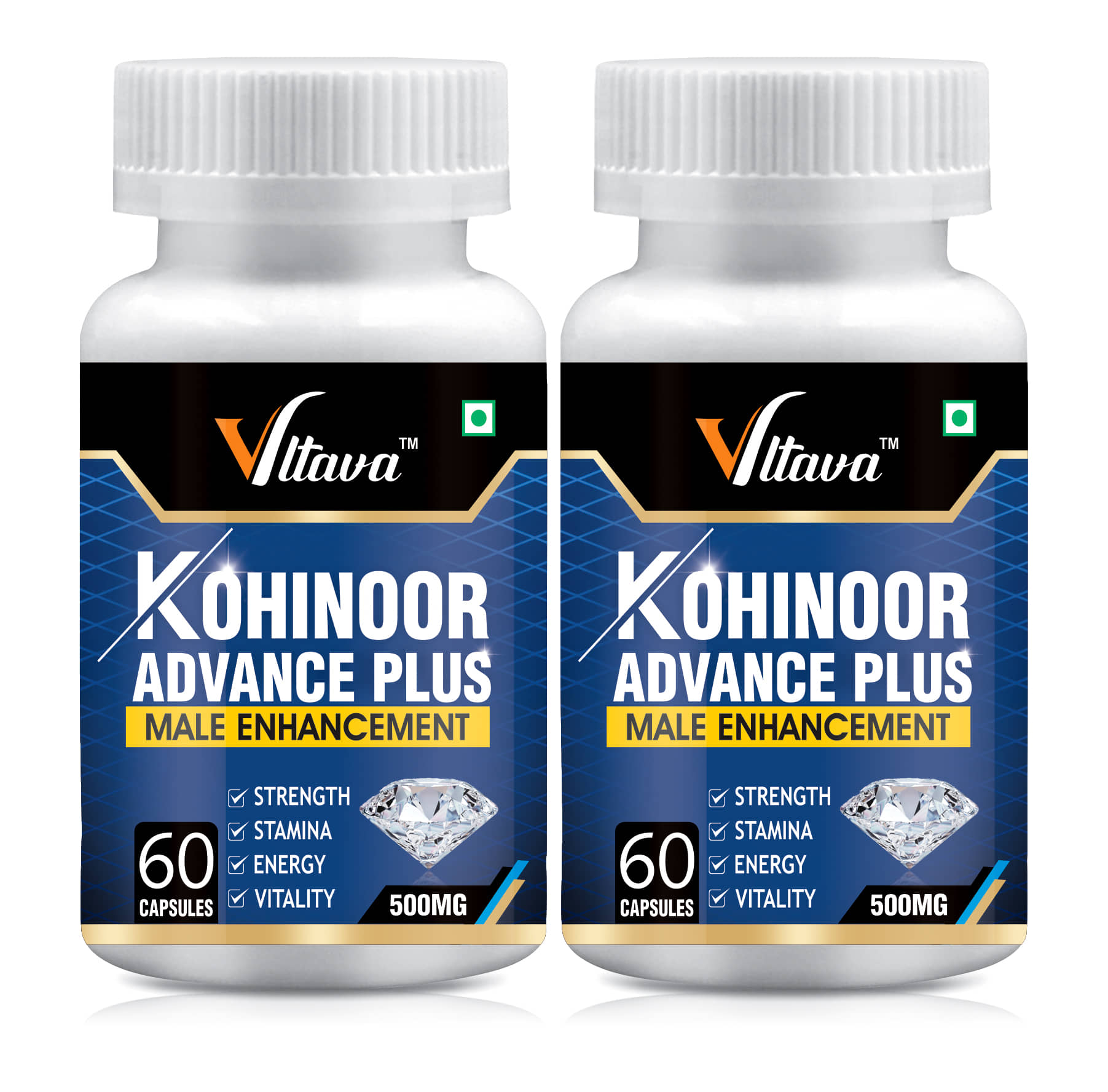 Vltava KOHINOOR PLUS Ayurvedic Supplement For Vitality, Vigour, Stamina 120 gm Unfalvoured Minerals Capsule Pack of 2