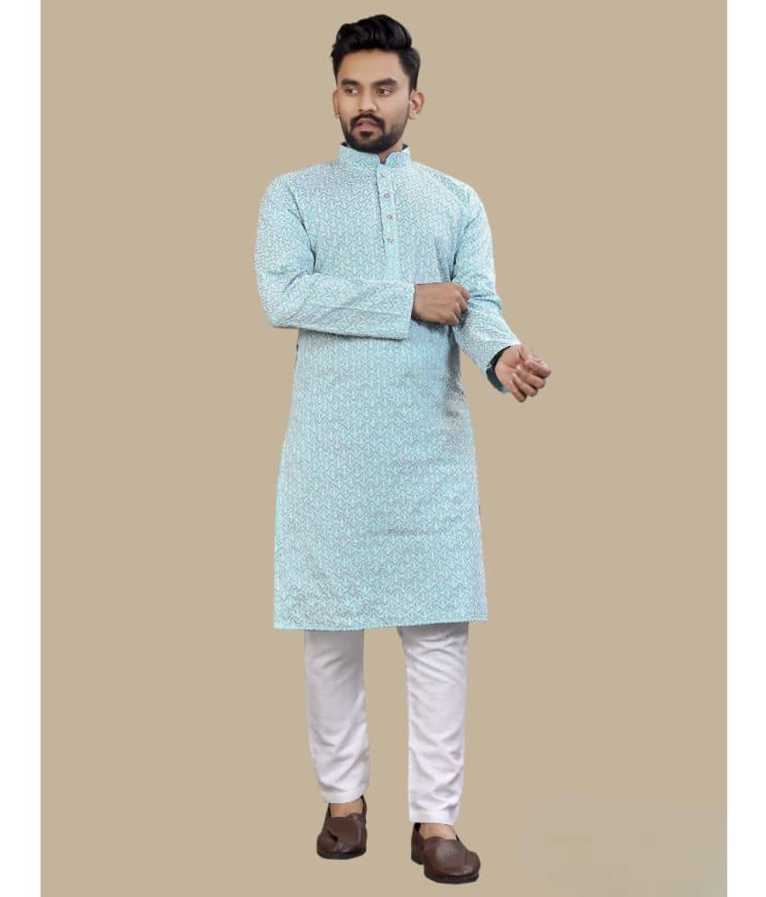 YUG ART Rose Gold Silk Regular Fit Men's Kurta Pyjama Set ( Pack of 1 ) - Kurtas & Kurta Sets | Buy online on ZillyBuy